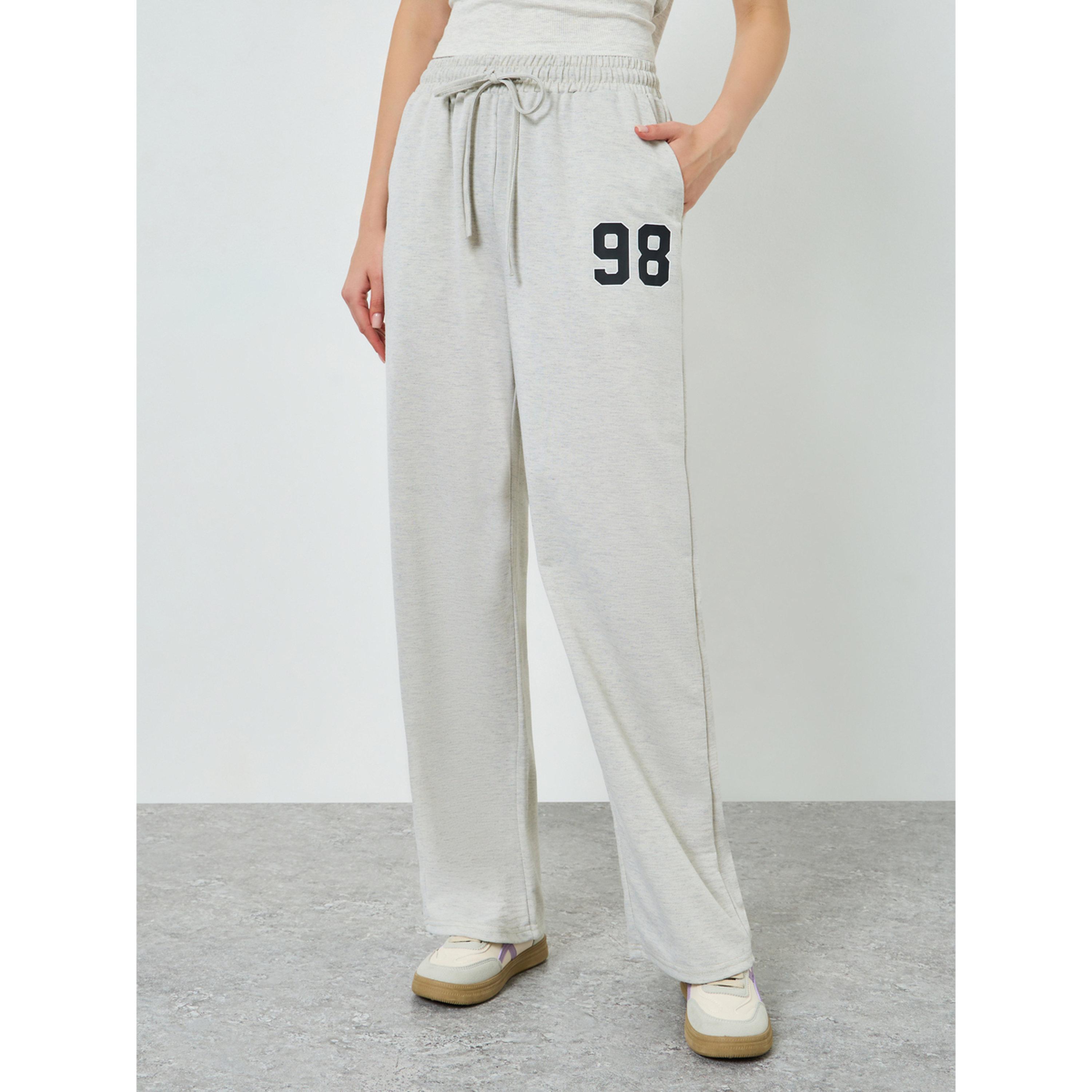 Styli Women Off White Wide Leg Joggers with Drawstring-women-clothing-bottoms-joggers-image-1