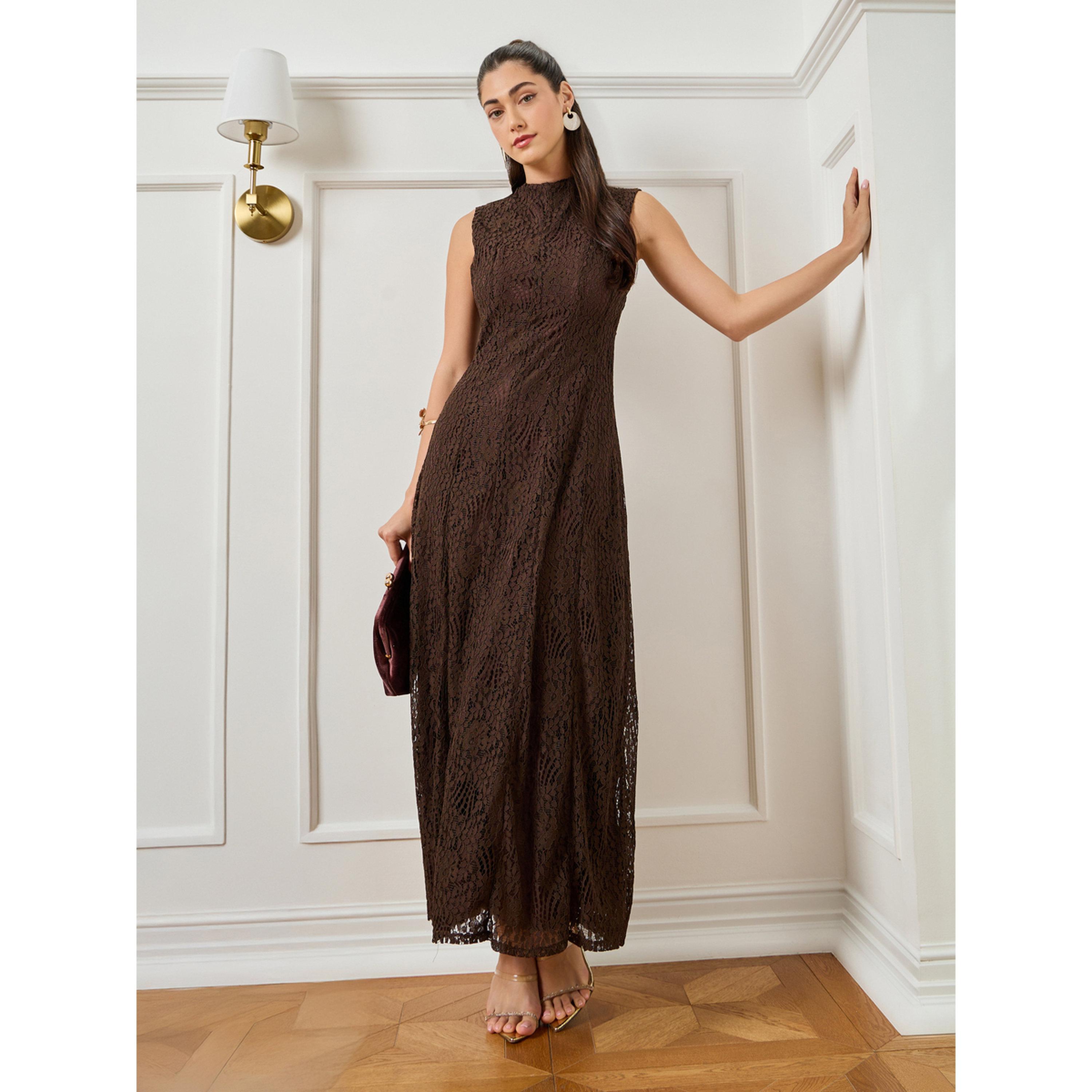 فستان طويل بلا أكمام وملمس بارز بني-women-clothing-dresses-image-1