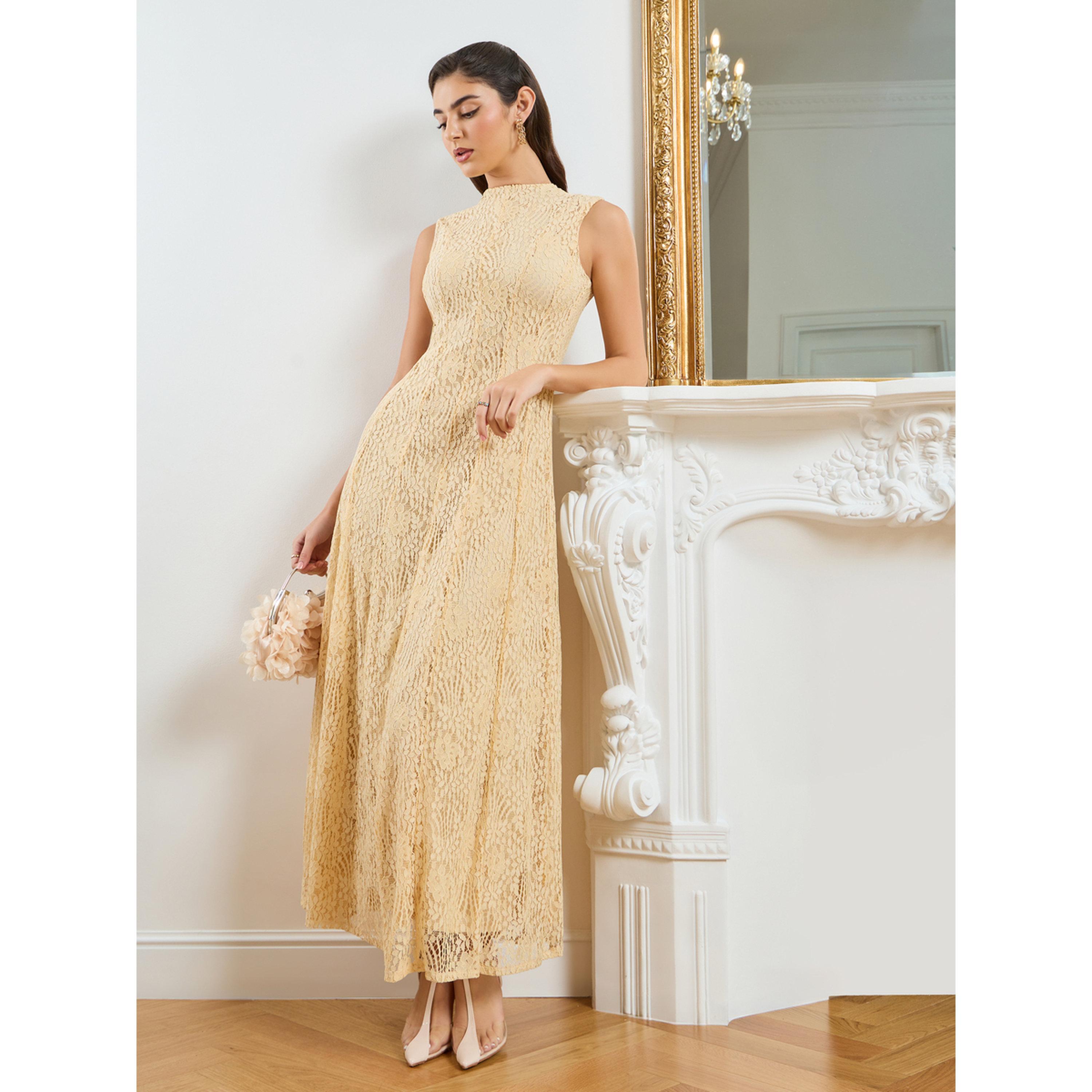 فستان طويل نسائي دانتيل بلا أكمام-women-clothing-dresses-image-3