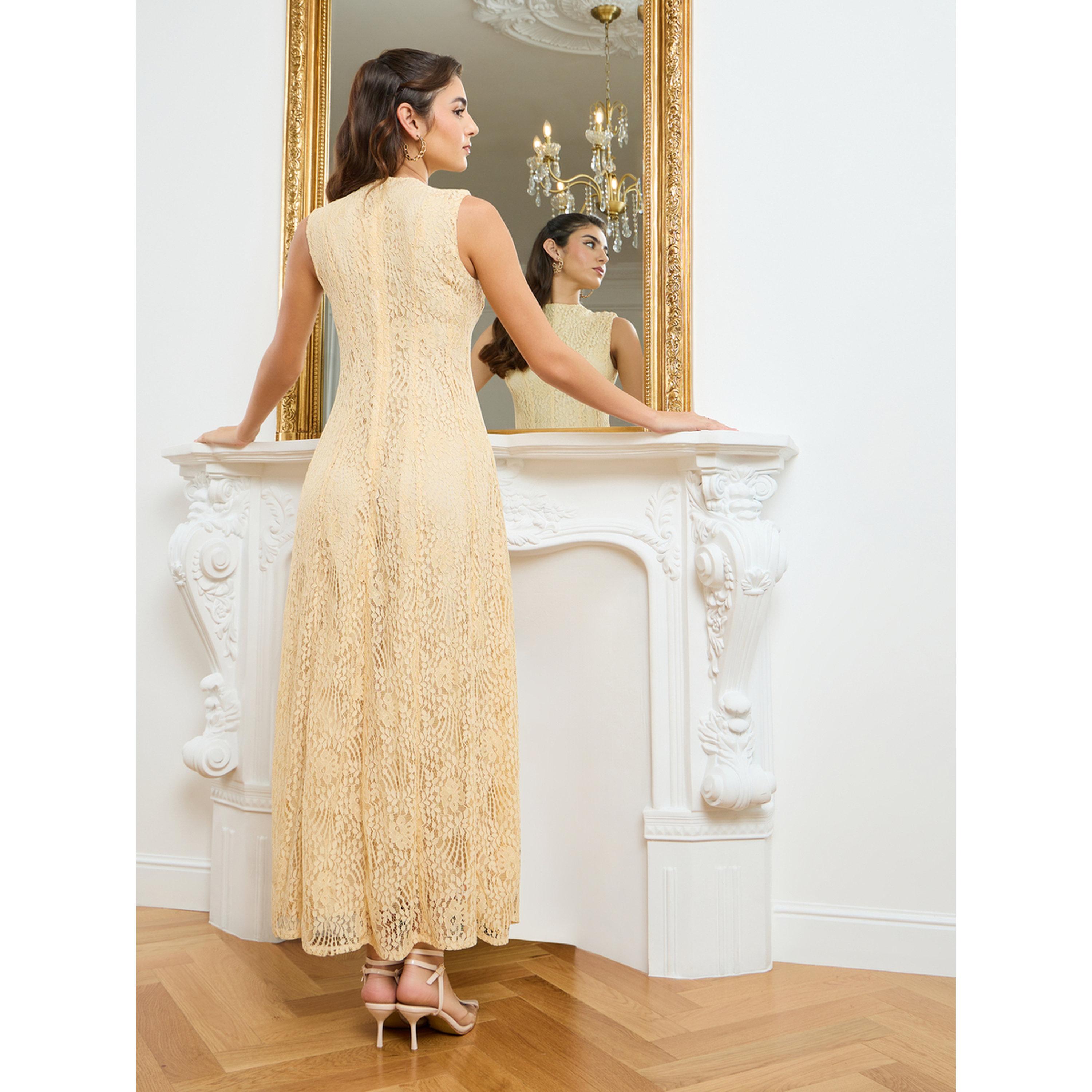 فستان طويل نسائي دانتيل بلا أكمام-women-clothing-dresses-image-4