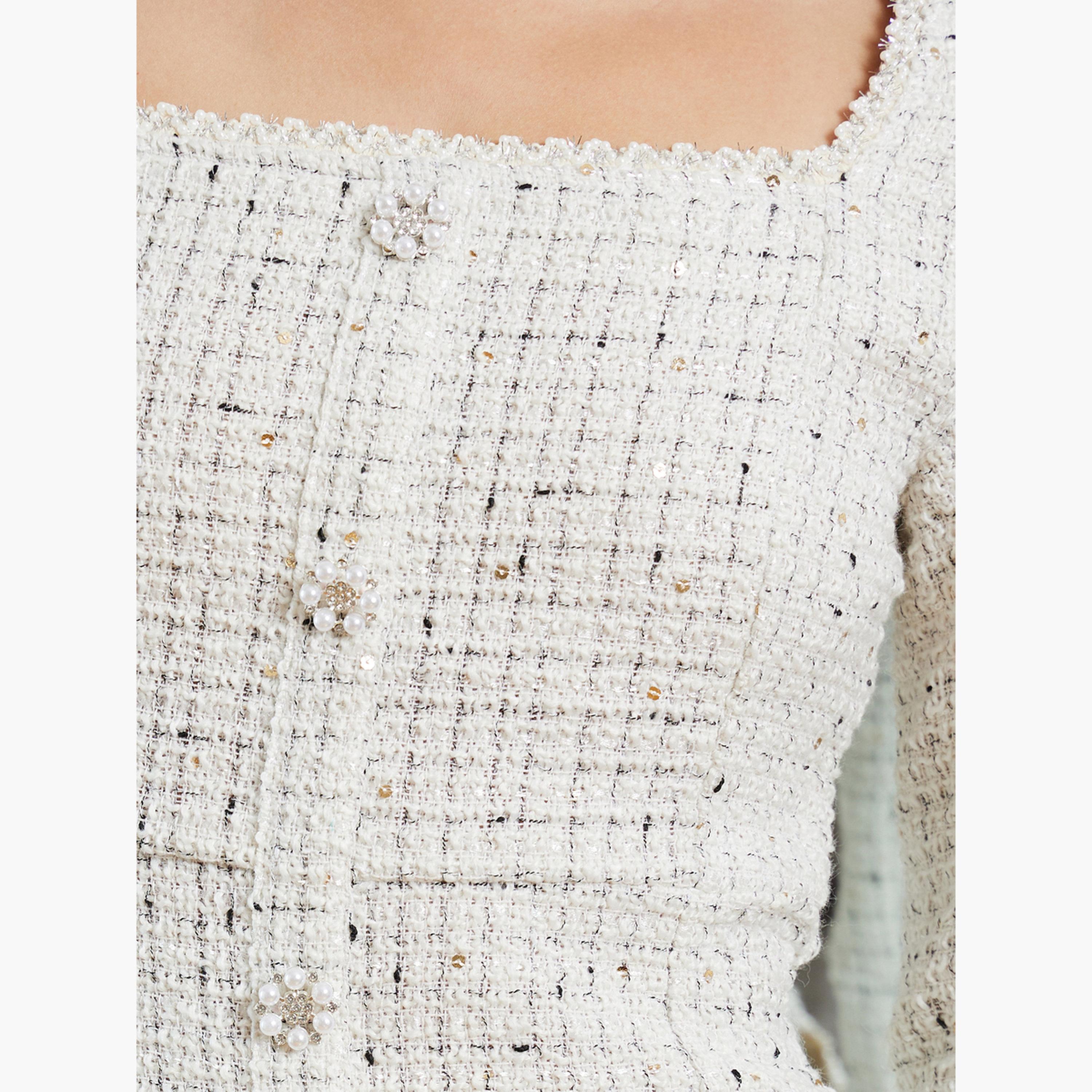 فستان سهرة بمظهر تويد وقصة مستقيمة-women-clothing-dresses-image-5