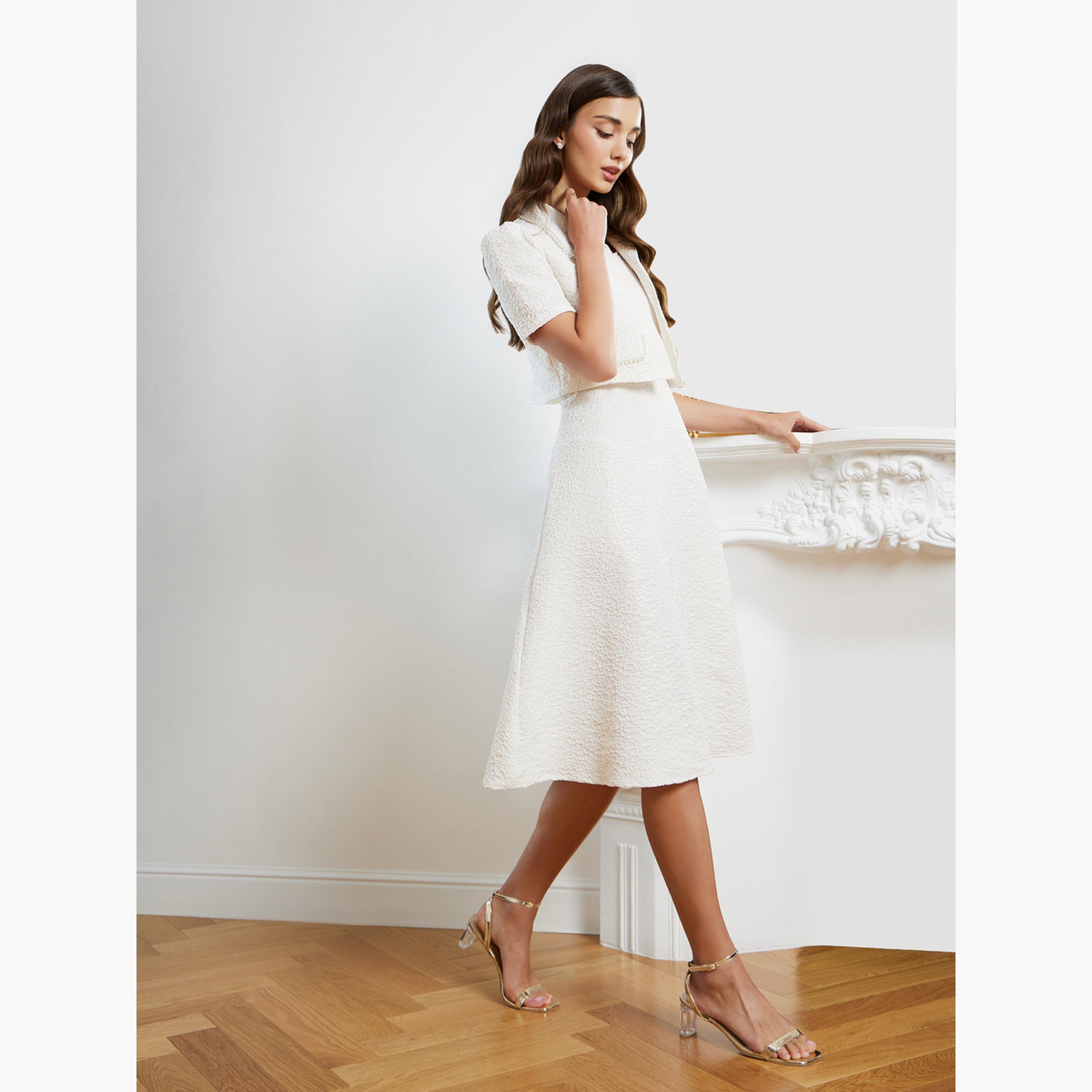 مجموعة من جاكيت منمق وفستان ميدي جاكار-women-clothing-dresses-image-2