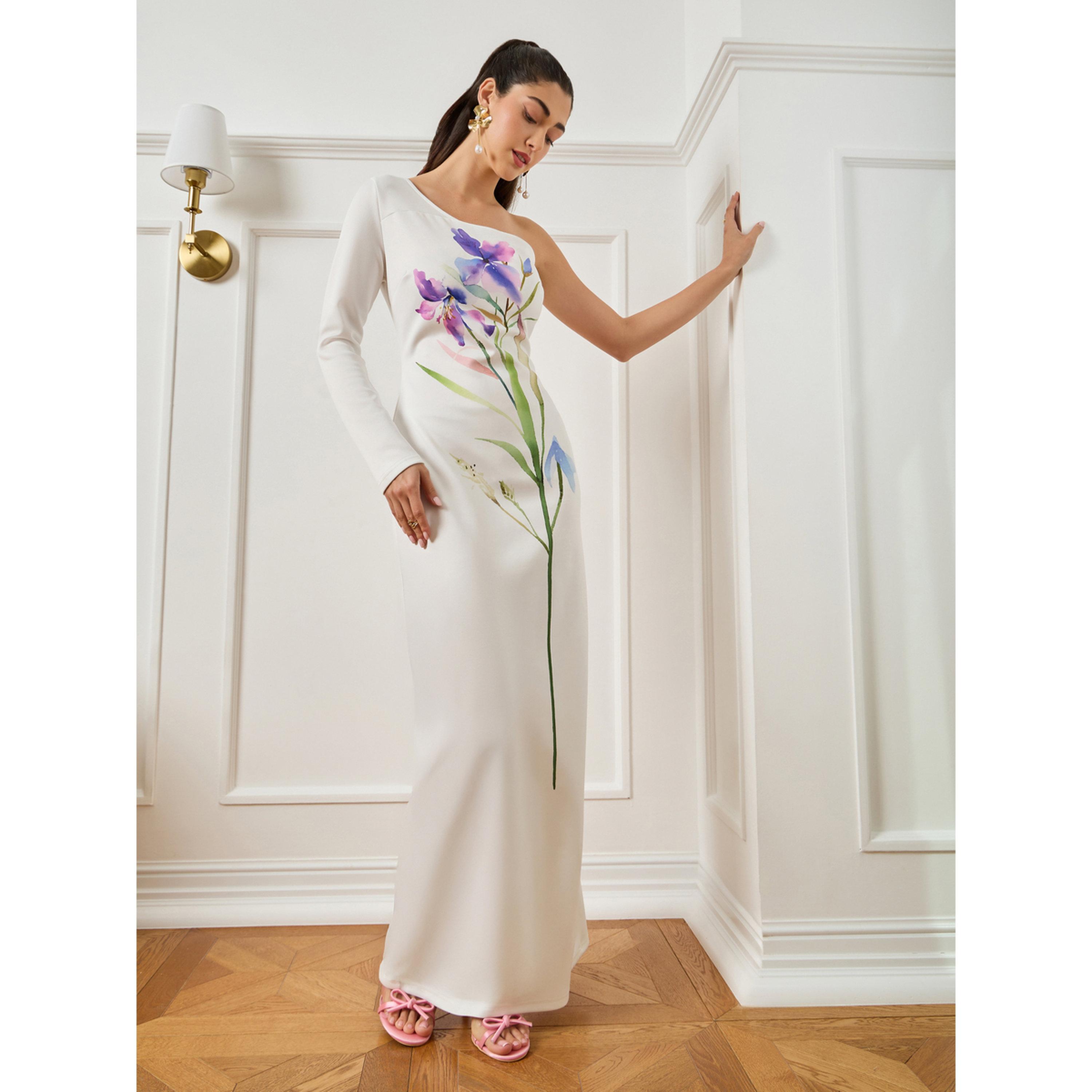 Styli Women Off-White Floral Print A-Line Maxi Dress-women-clothing-dresses-image-4