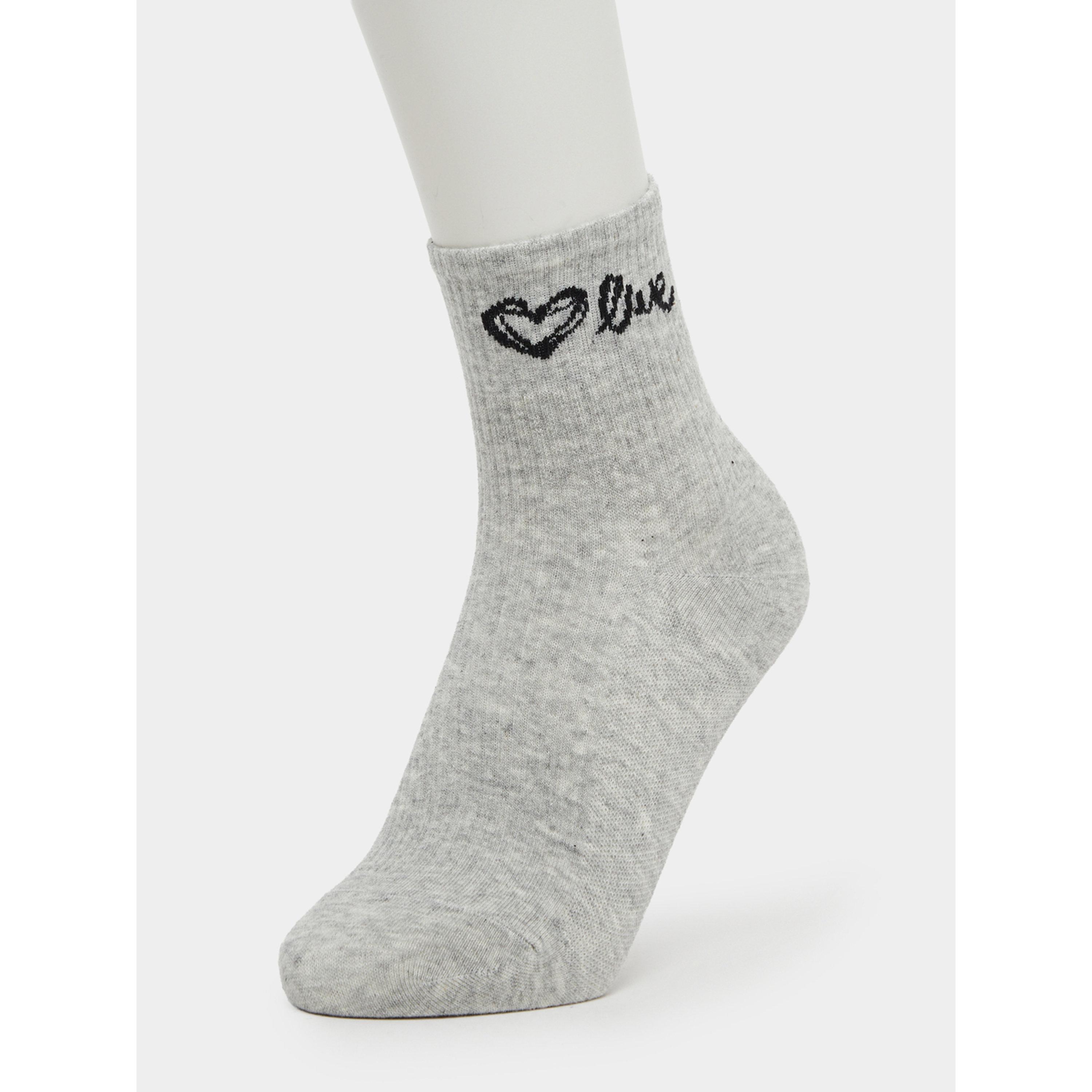 طقم من 3 أزواج - جوارب كاحل بطبعة قلب-women-socksandstockings-image-6