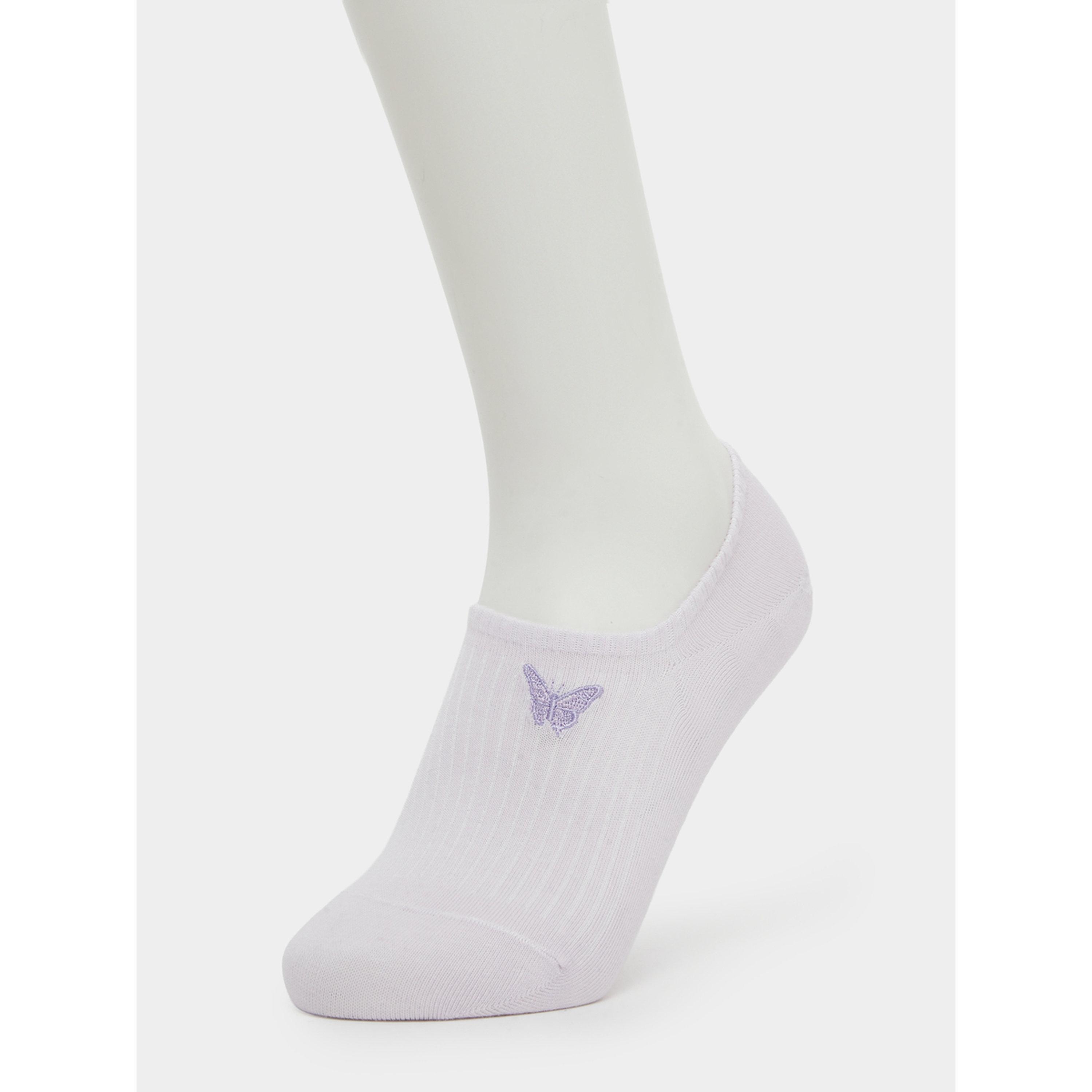 طقم من 3 أزواج - جوارب مخفية بطبعة فراشة-women-socksandstockings-image-2