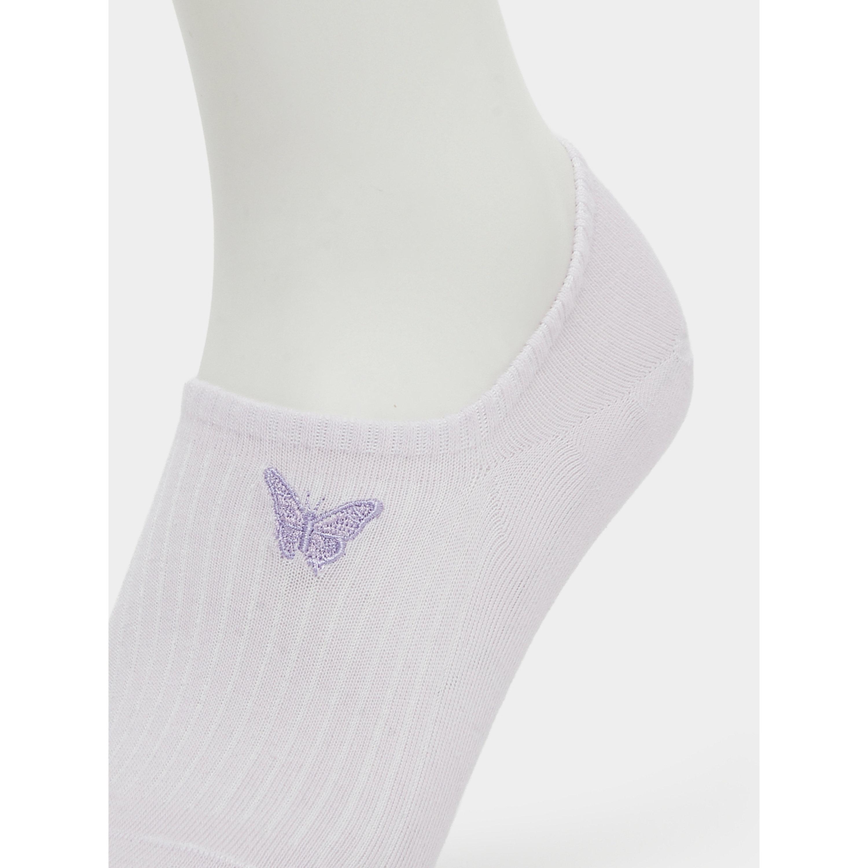 طقم من 3 أزواج - جوارب مخفية بطبعة فراشة-women-socksandstockings-image-3