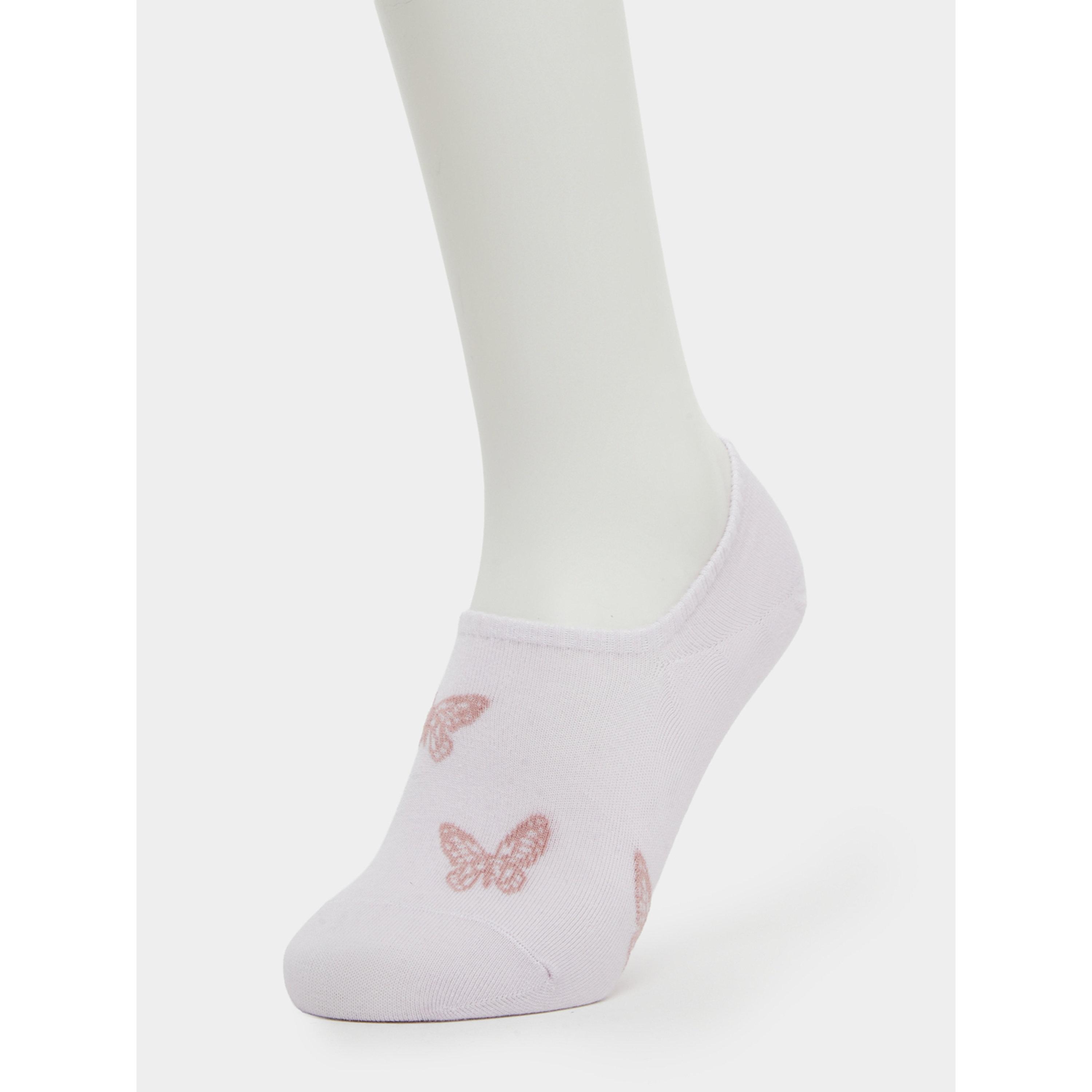 طقم من 3 أزواج - جوارب مخفية بطبعة فراشة-women-socksandstockings-image-6