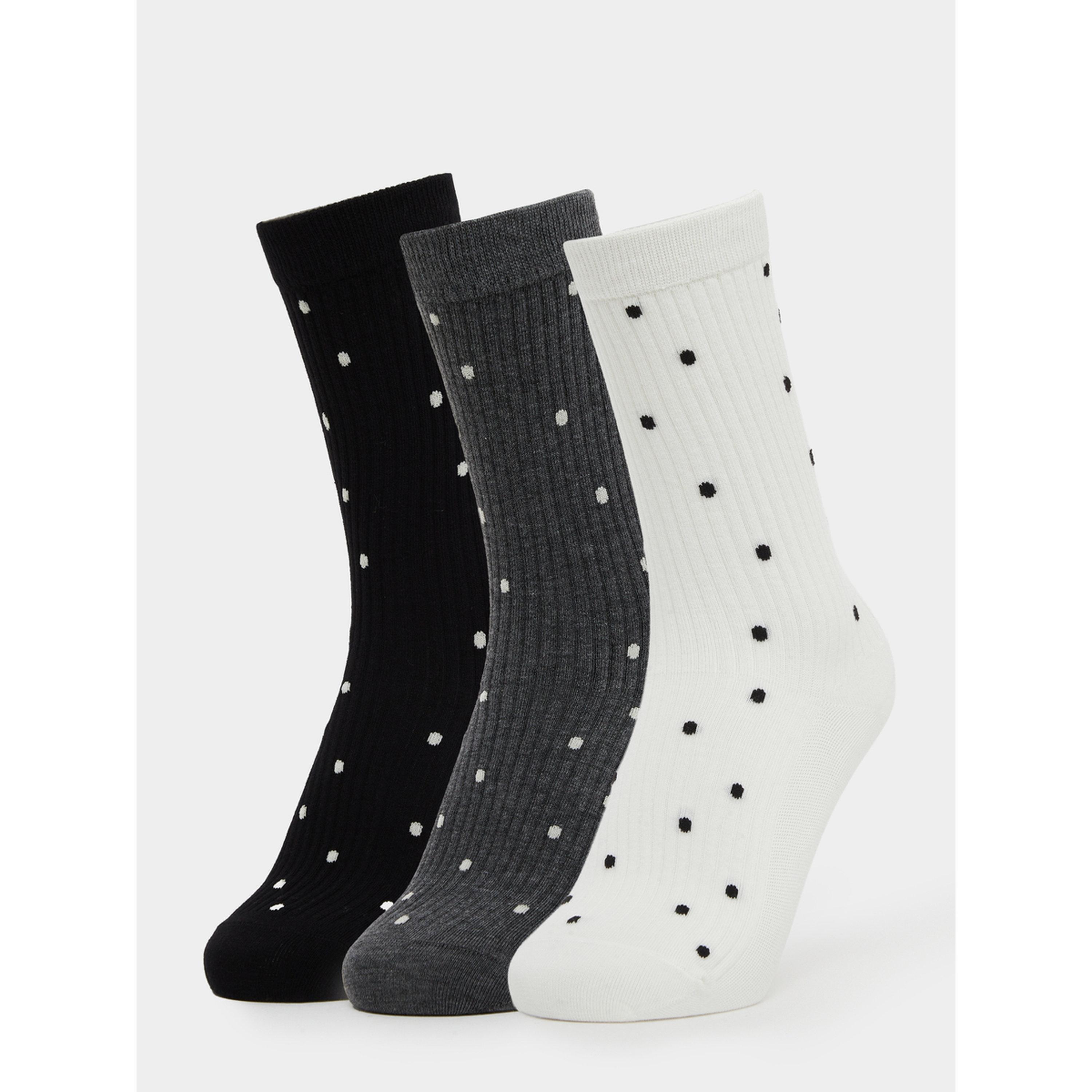 Styli Pack of 3 - Polka Dot Print Crew Socks-women-socksandstockings-image-1