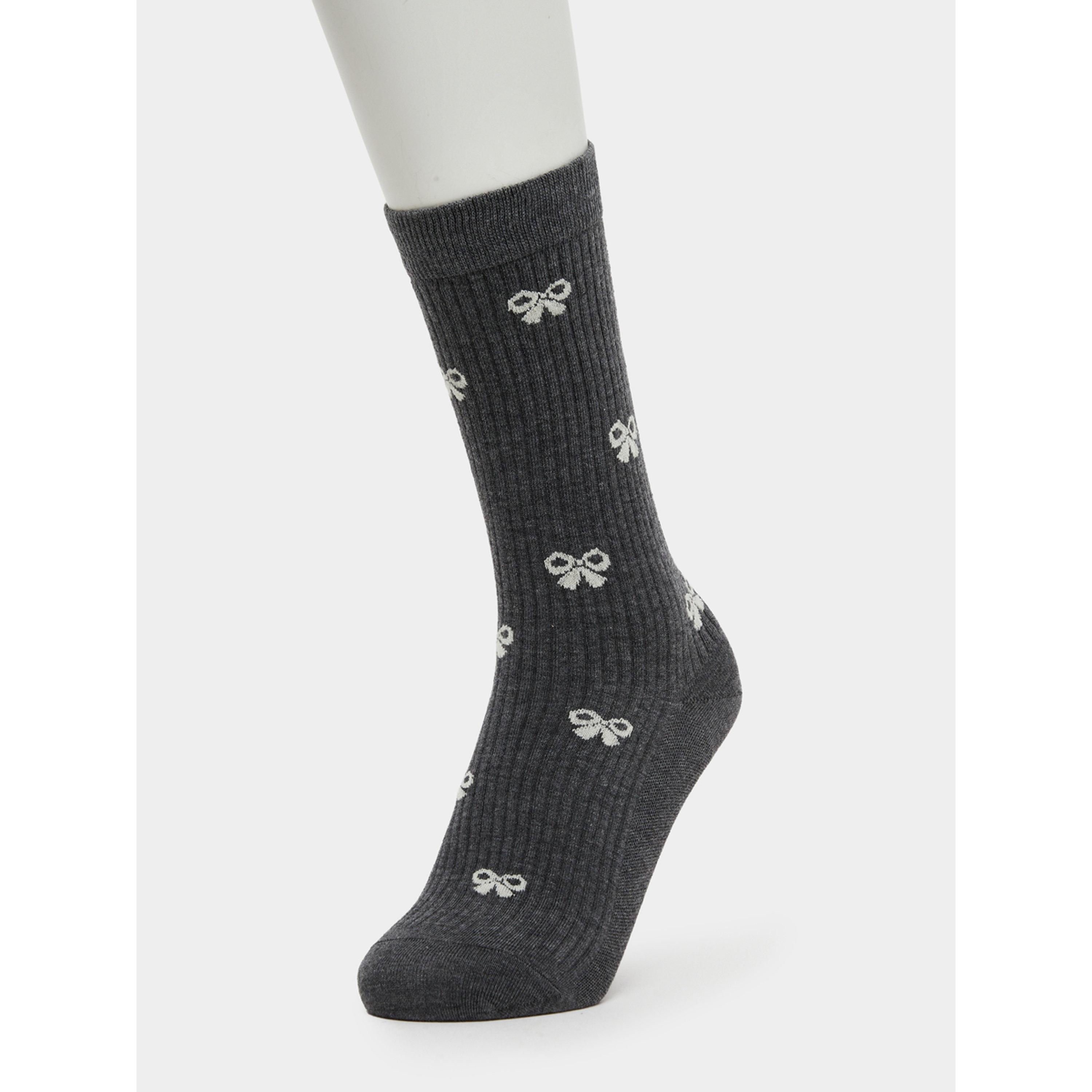 Styli Pack of 2 - Ribbon Print Crew Socks-women-socksandstockings-image-2