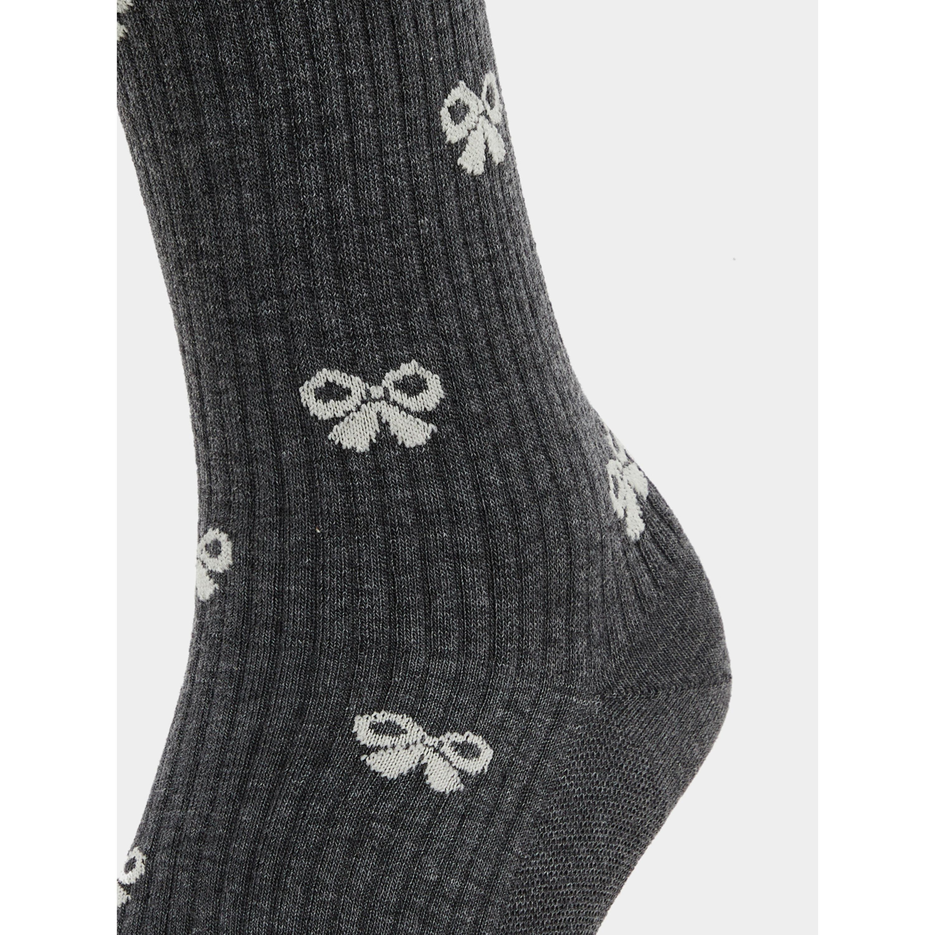 Styli Pack of 2 - Ribbon Print Crew Socks-women-socksandstockings-image-3
