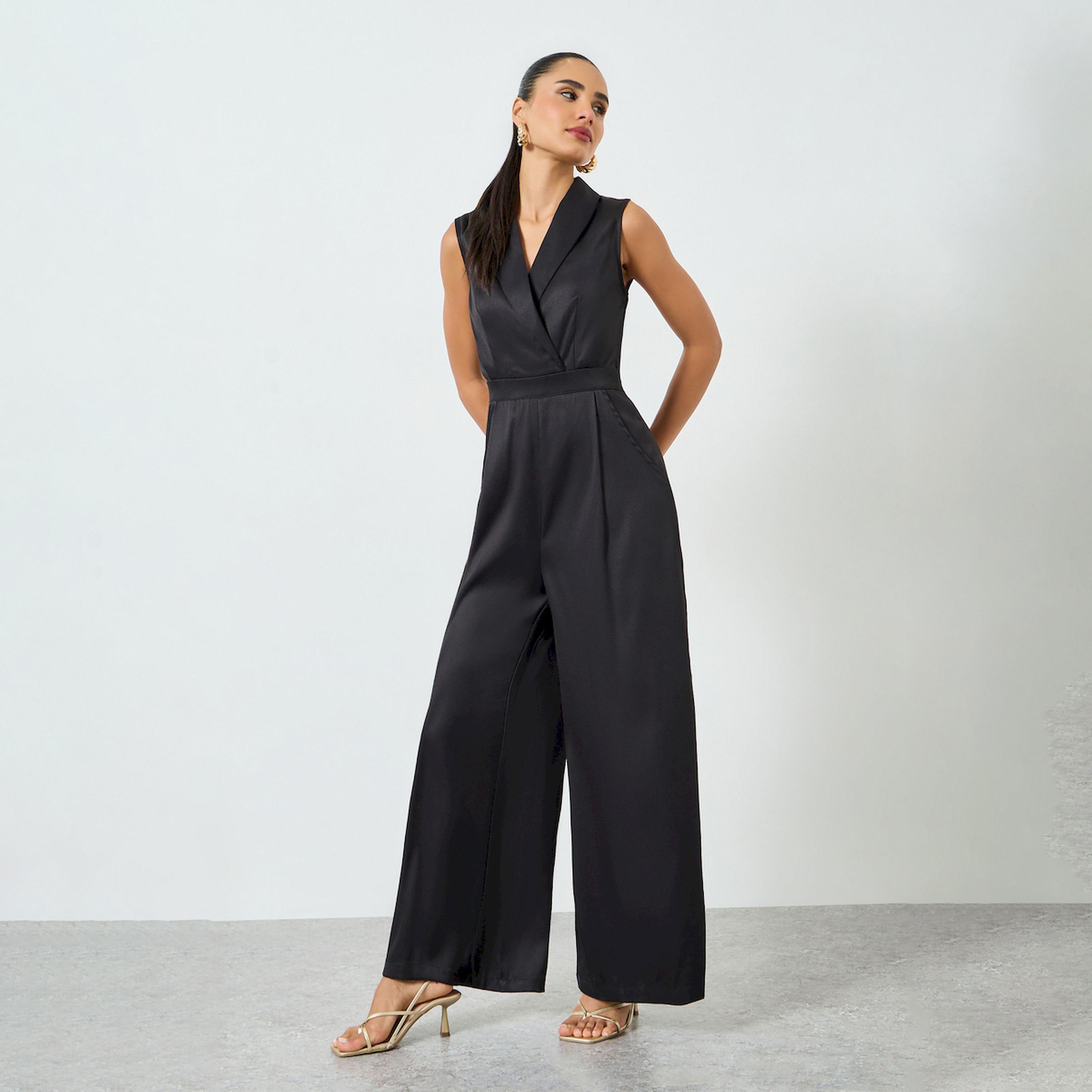 Styli Black Sleeveless Wide Leg Jumpsuit-women-clothing-jumpsuits-image-1