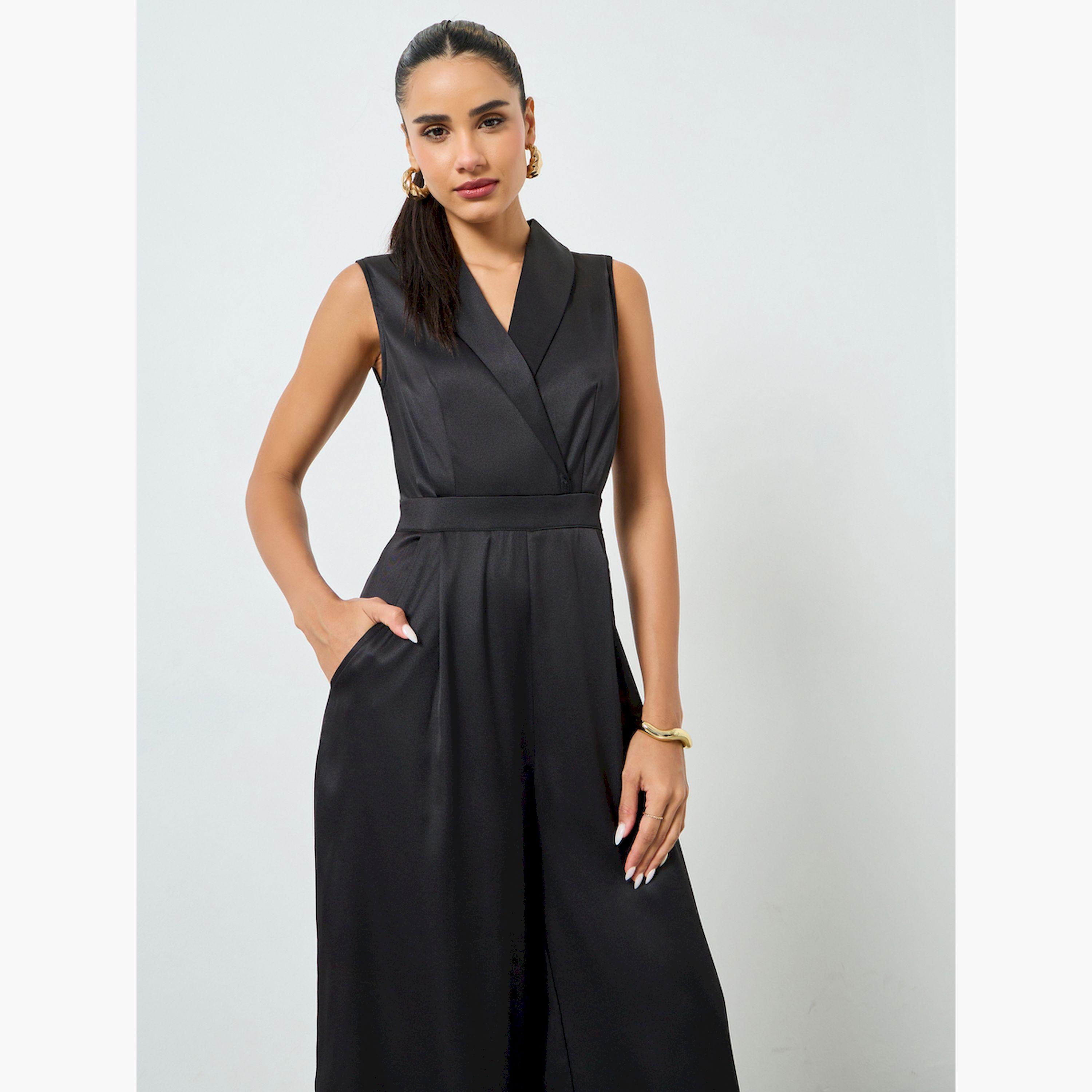 Styli Black Sleeveless Wide Leg Jumpsuit-women-clothing-jumpsuits-image-2