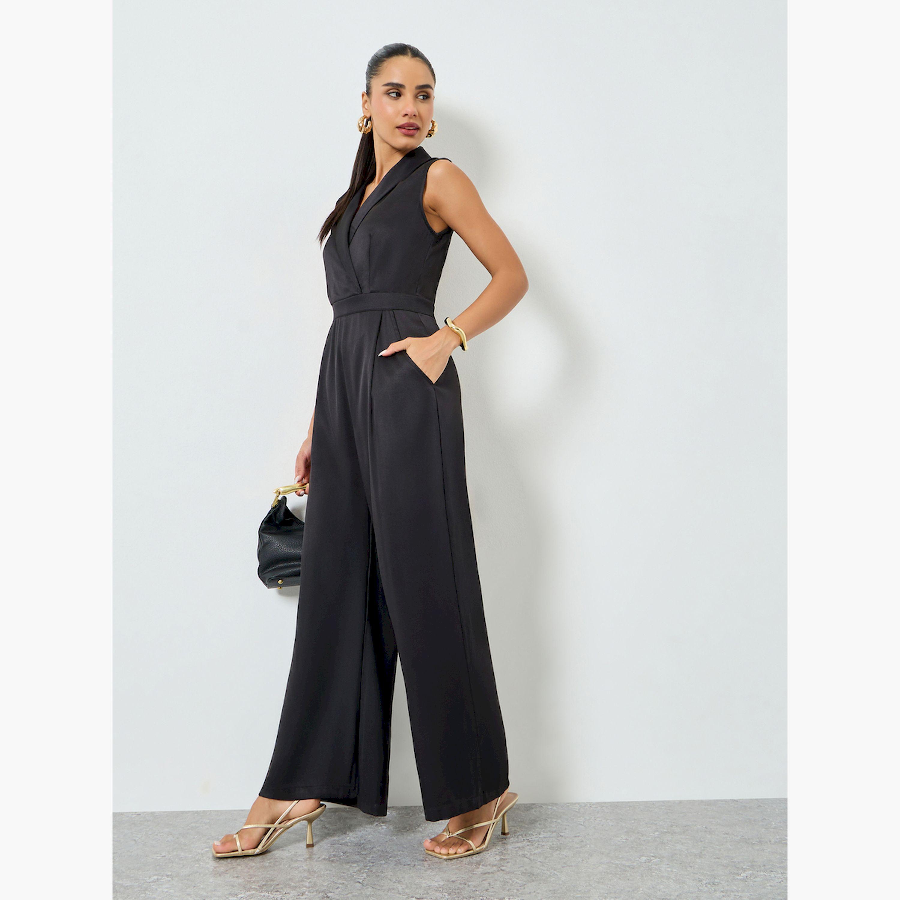 Styli Black Sleeveless Wide Leg Jumpsuit-women-clothing-jumpsuits-image-3