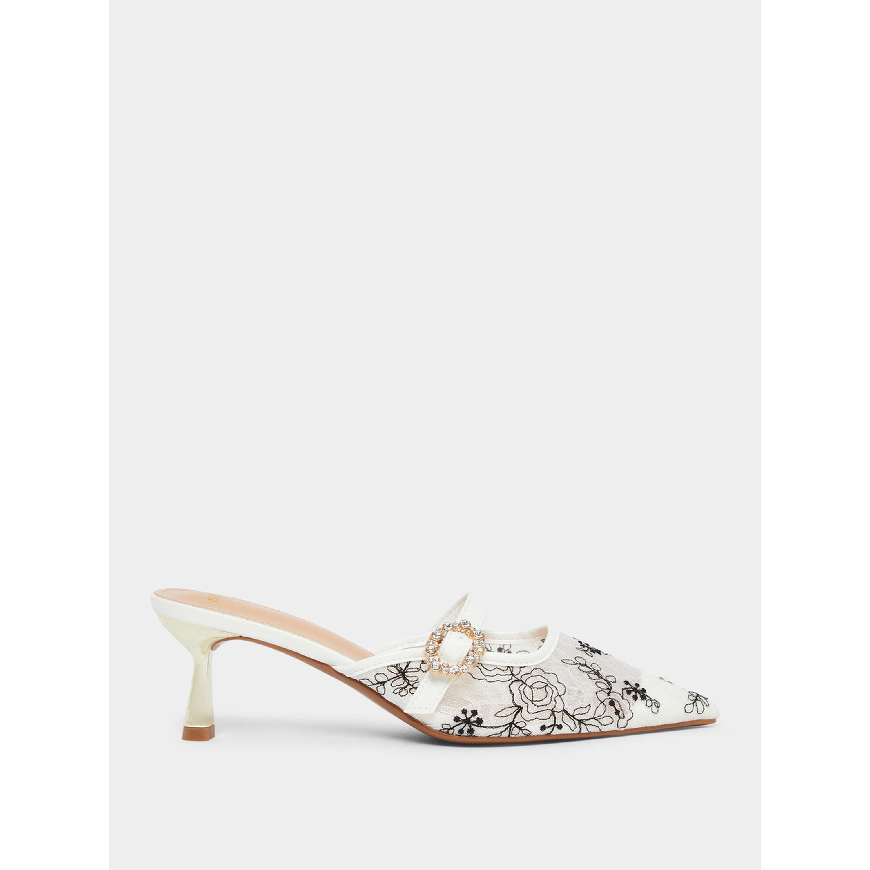 Styli Embroidered Pointed Toe Shoes-women-shoes-heels-image-2