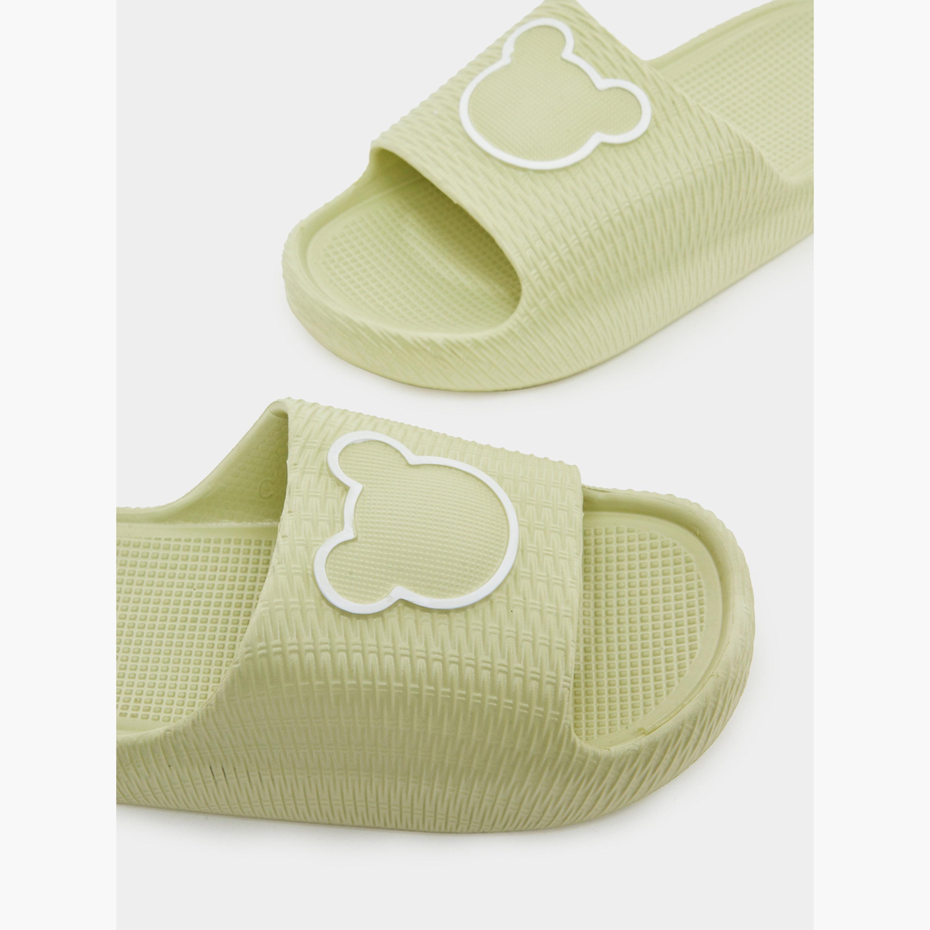 Styli Women Green Textured Slides-women-shoes-flats-slides-image-3