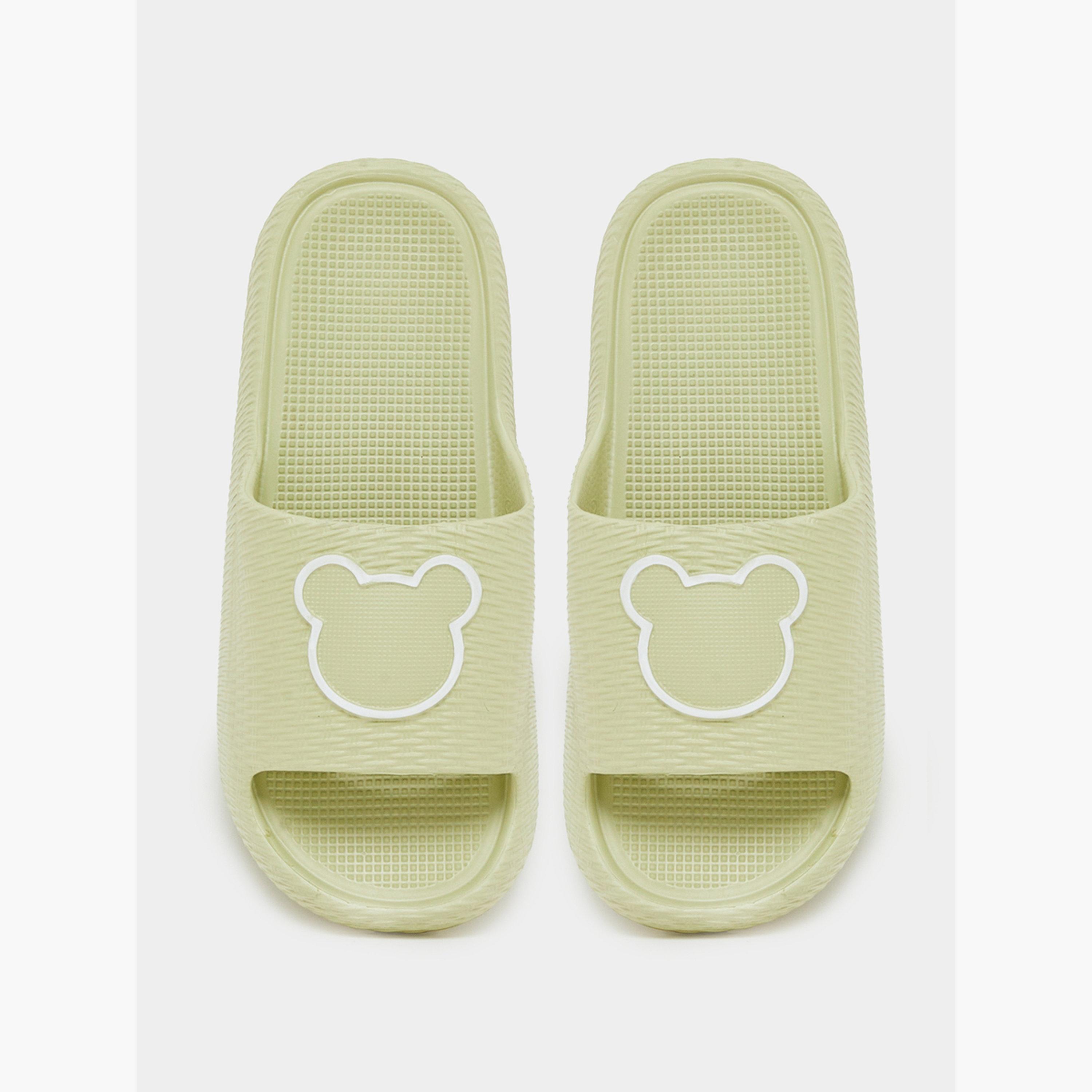 Styli Women Green Textured Slides-women-shoes-flats-slides-image-5