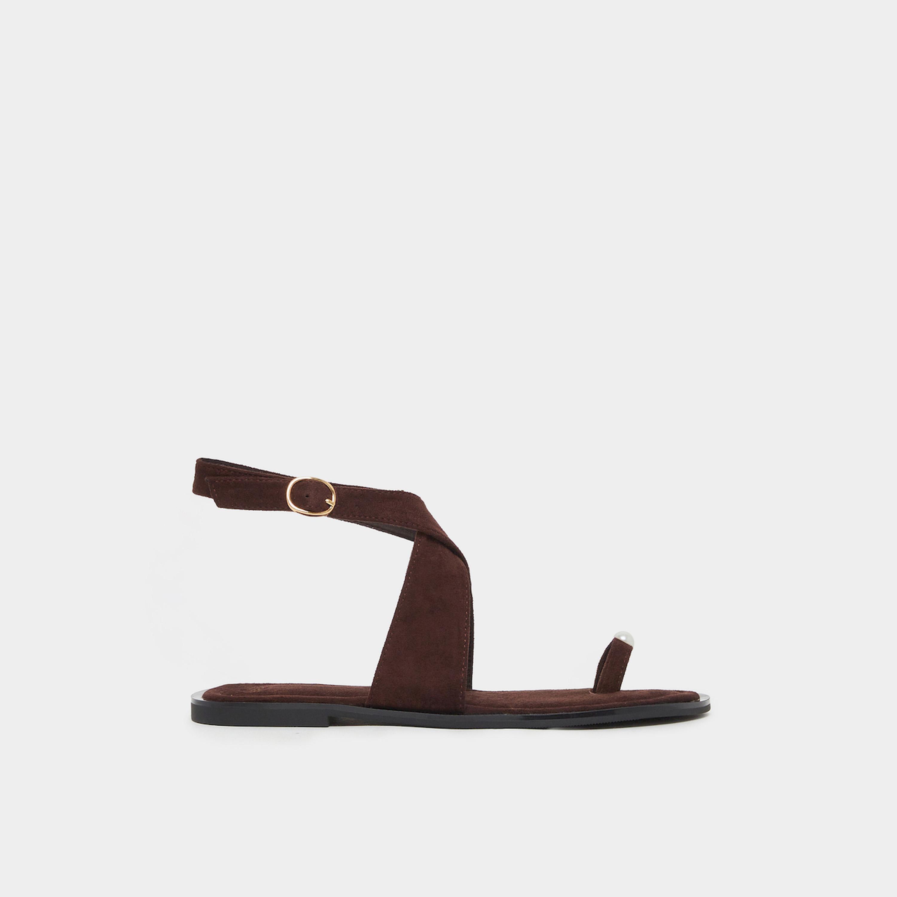 صندل فلات بسيور كاحل-women-shoes-sandals-flats-image-2
