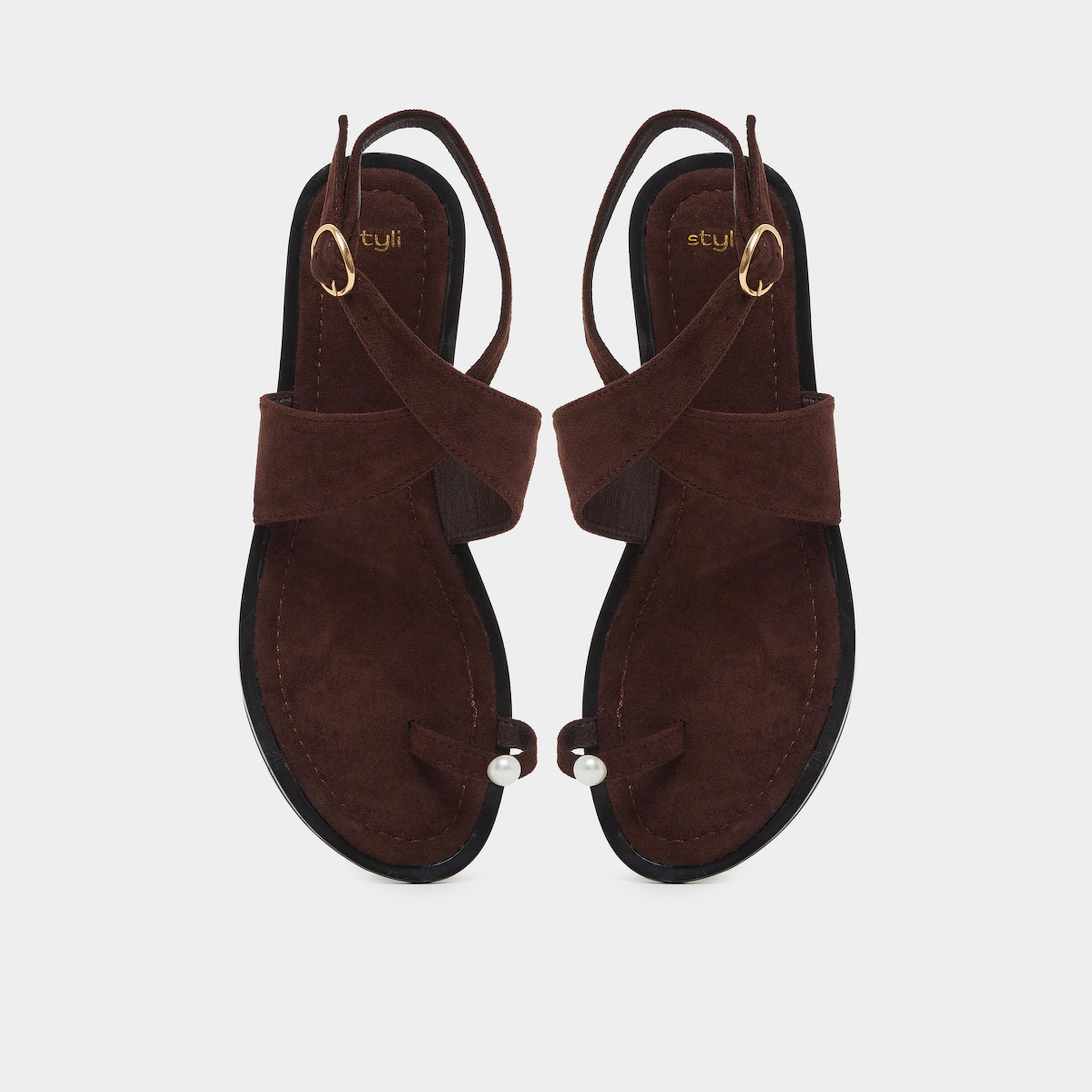 صندل فلات بسيور كاحل-women-shoes-sandals-flats-image-3