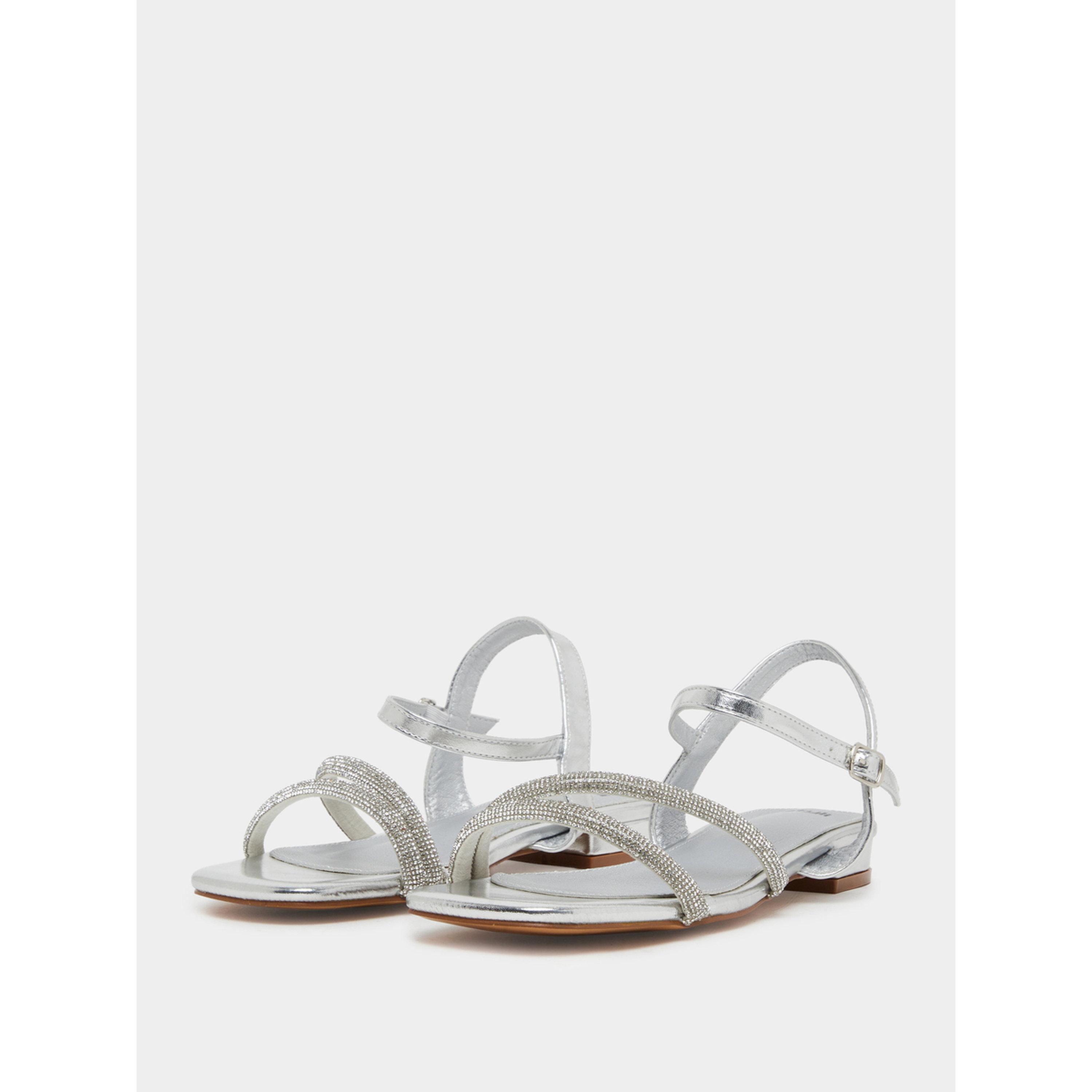 Styli Silver Embellished Strappy Sandals-women-shoes-sandals-flats-image-1