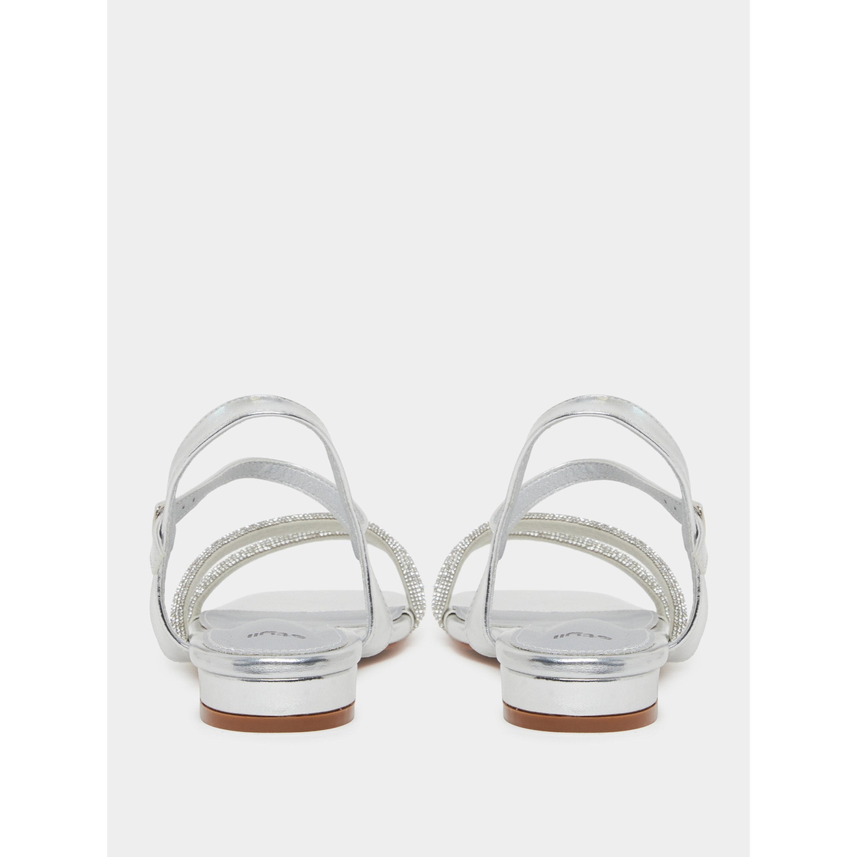 Styli Silver Embellished Strappy Sandals-women-shoes-sandals-flats-image-4