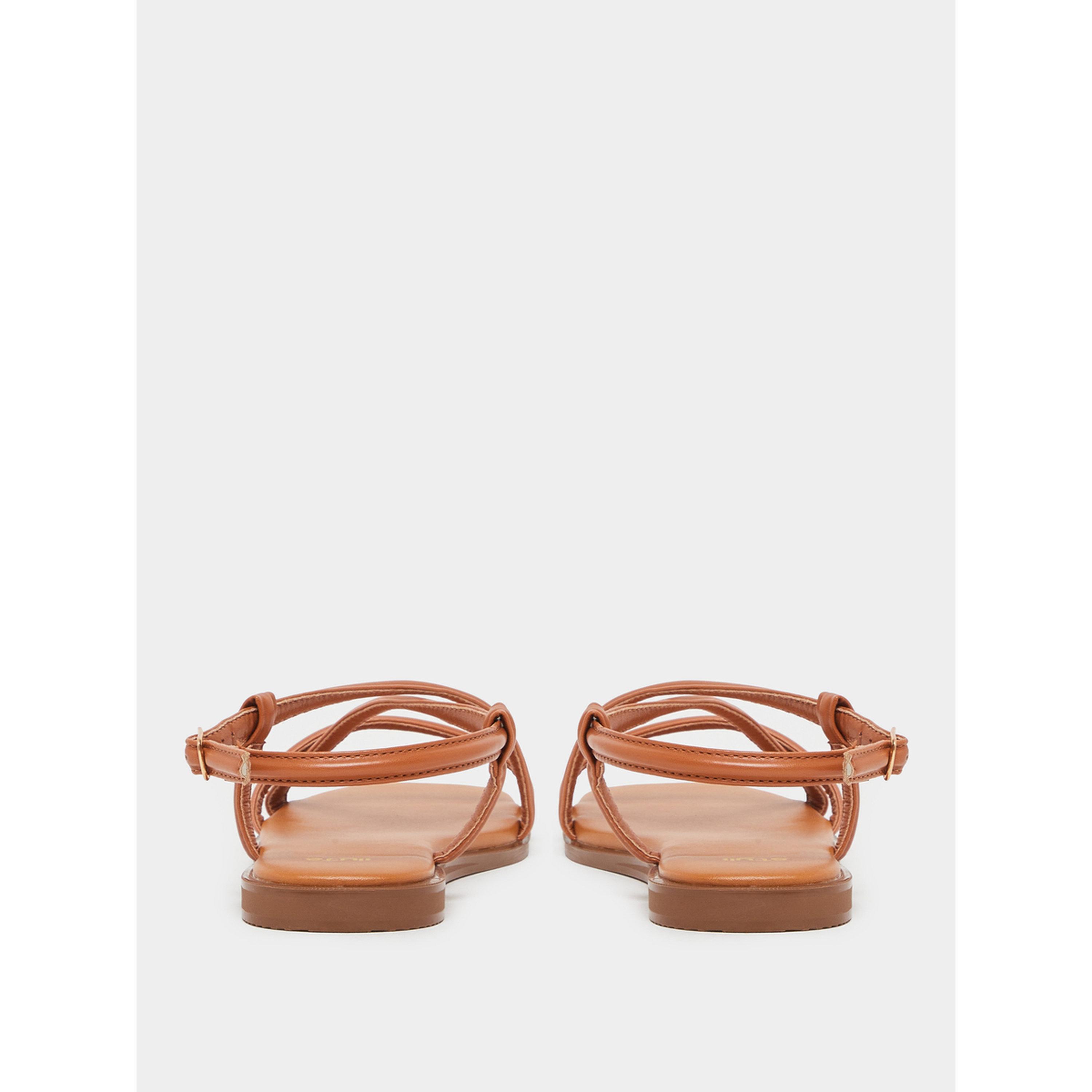 Styli Women Tan Strappy Flat Sandals-women-shoes-sandals-flats-image-4
