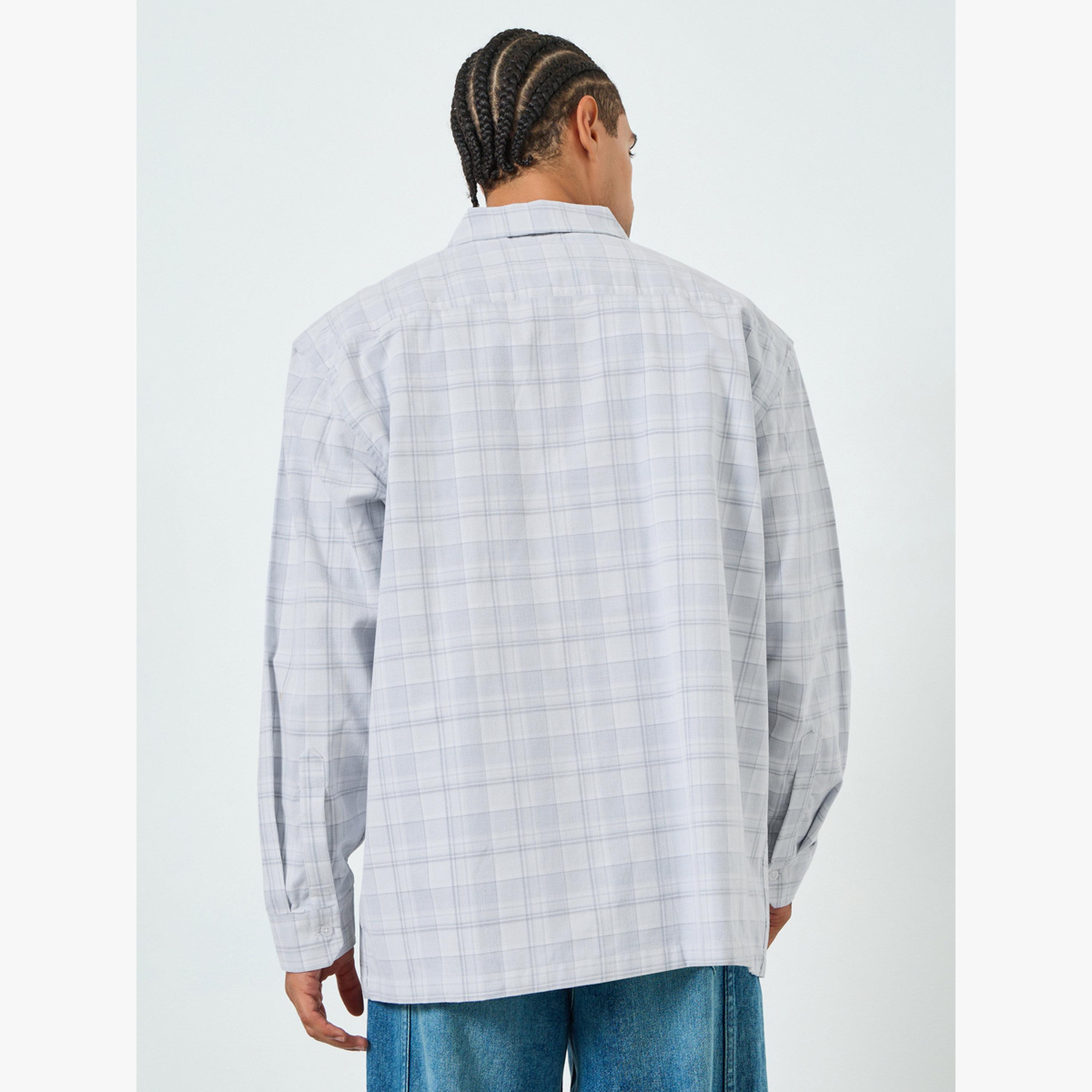 قميص قطن مربعات قصة واسعة للرجال-men-clothing-shirts-image-4