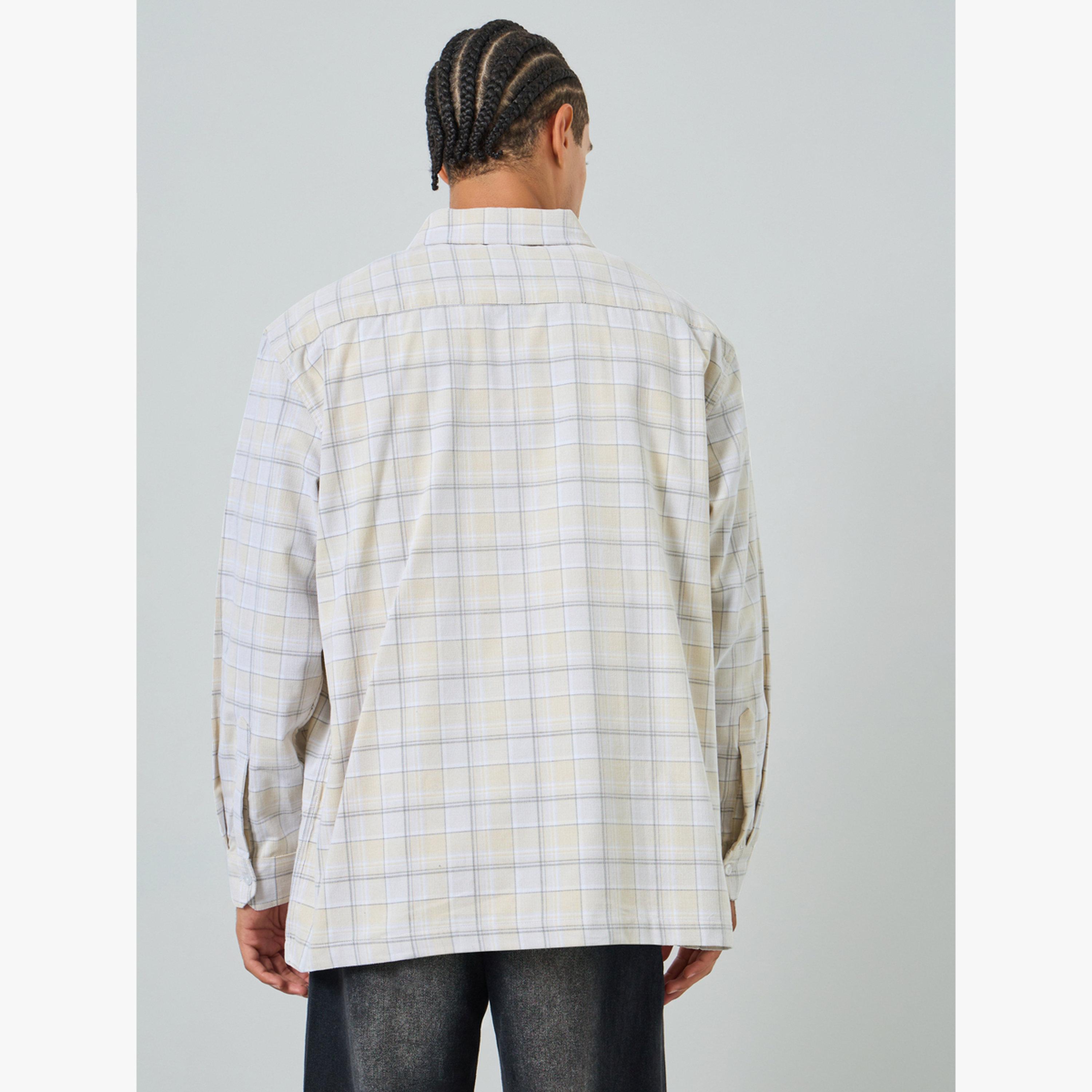قميص قطن مربعات قصة واسعة للرجال-men-clothing-shirts-image-4