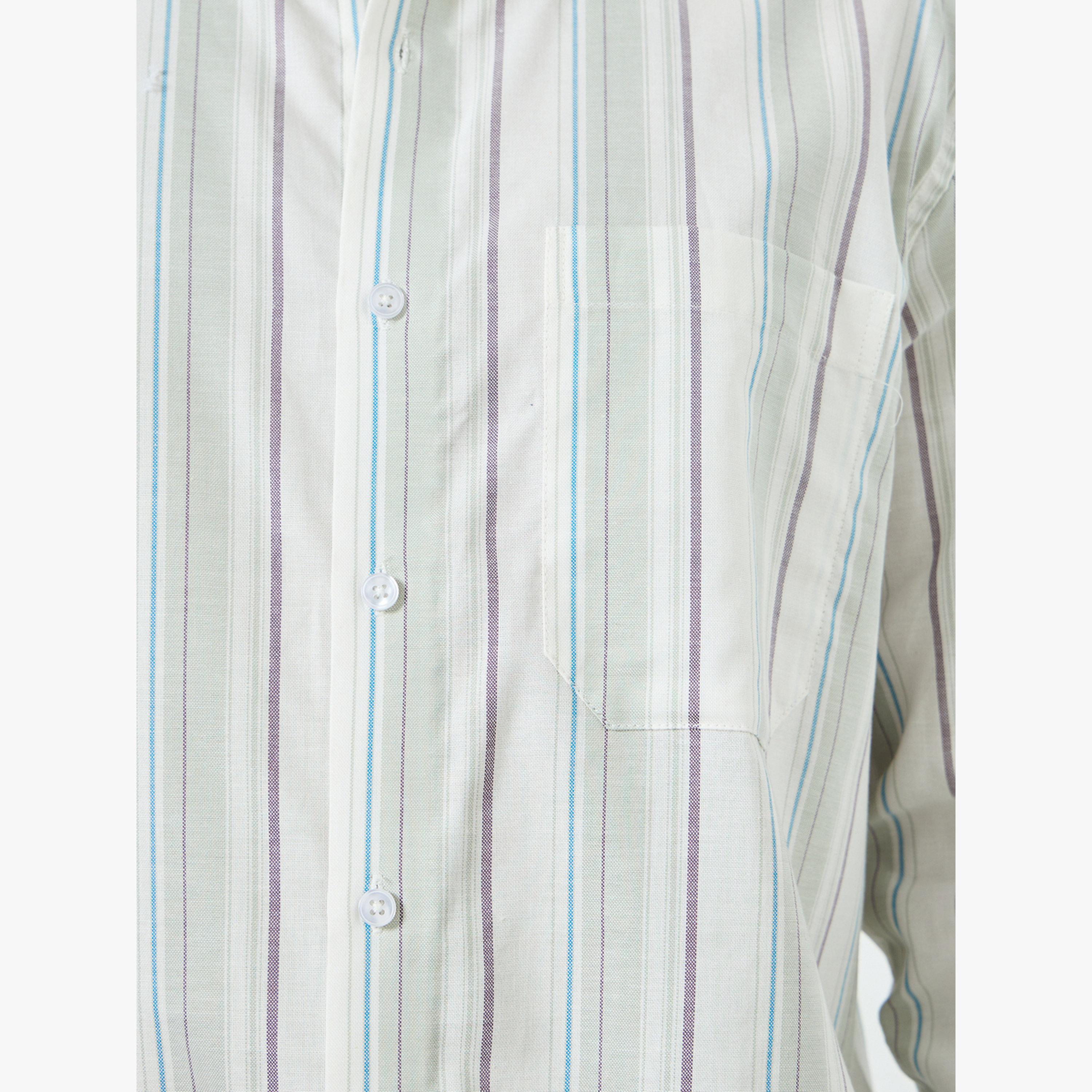 قميص قطن مخطط بقصة مريحة للرجال-men-clothing-shirts-image-4