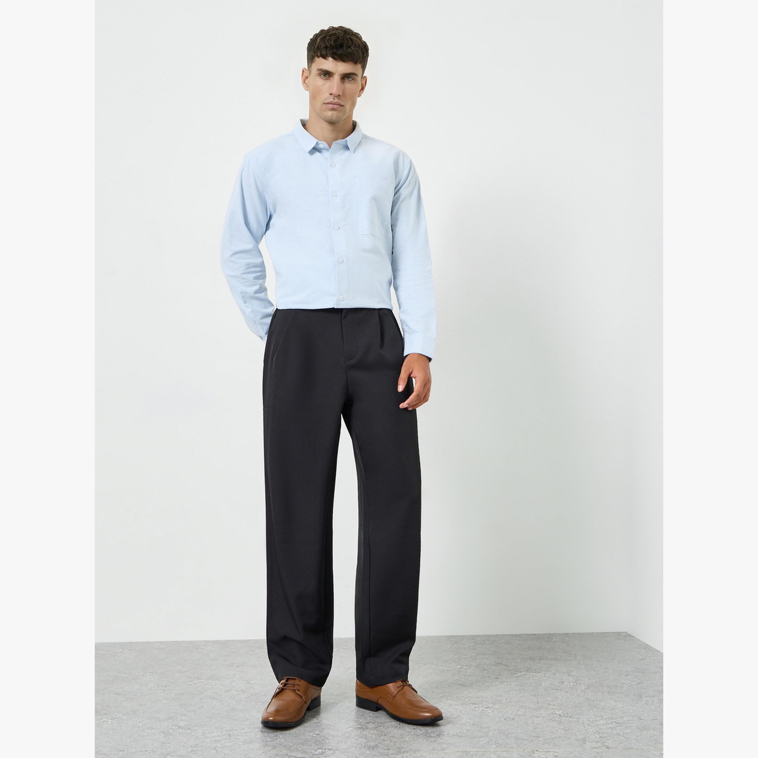 قميص كاجوال قطن بقصة مريحة للرجال-men-clothing-shirts-image-2