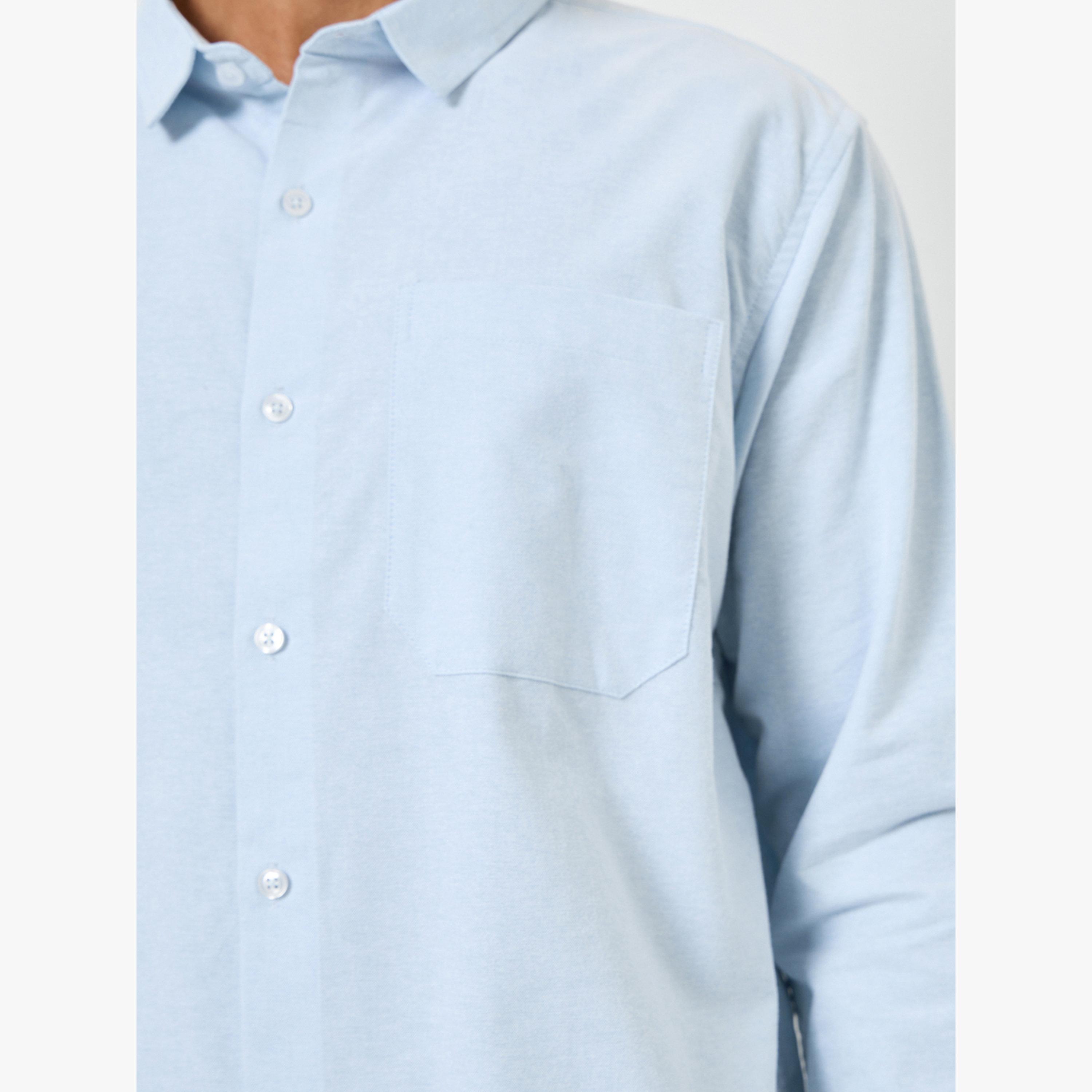 Styli Men Blue Relaxed Fit Cotton Casual Shirt-men-clothing-shirts-image-5