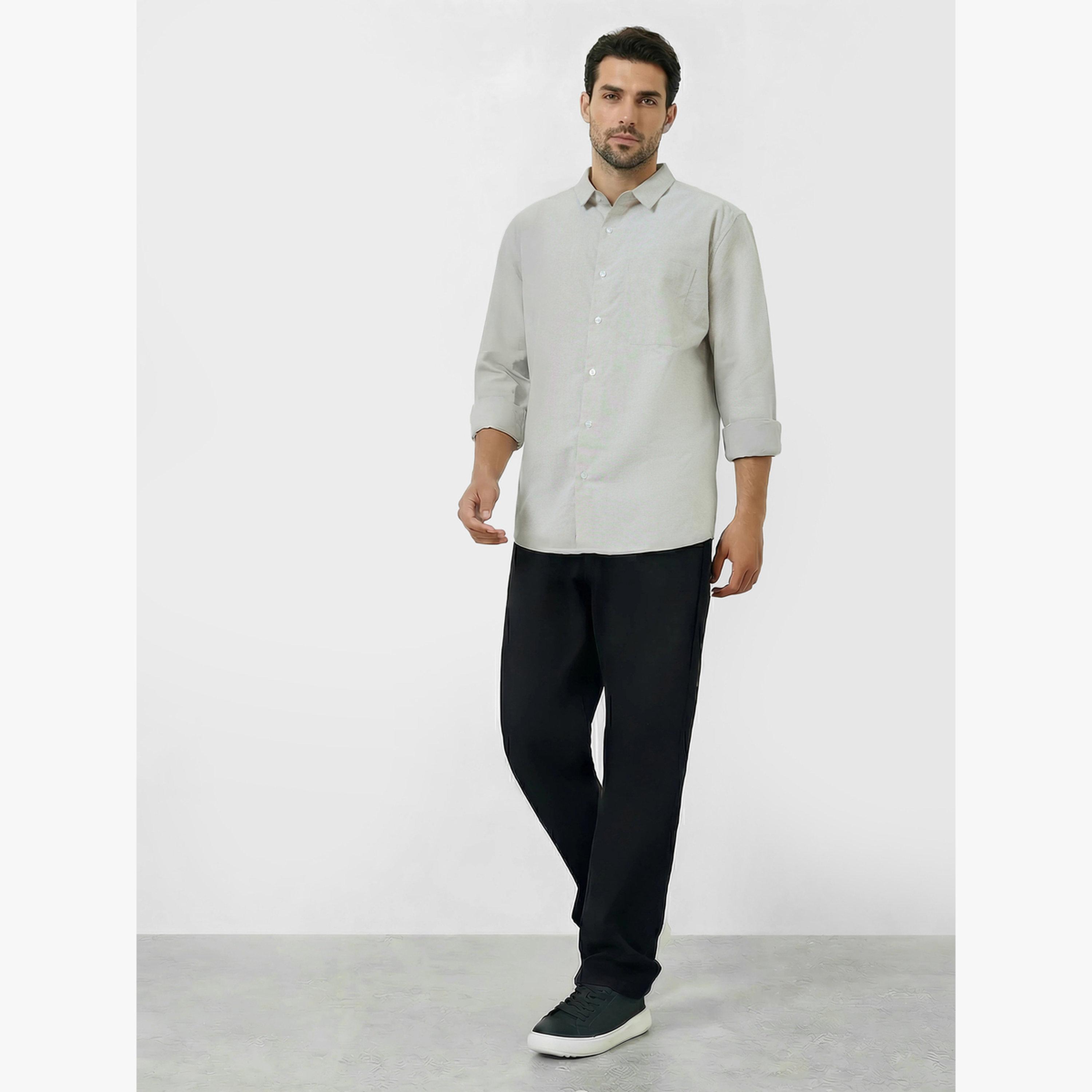 قميص كاجوال قطن بقصة مريحة-men-clothing-shirts-image-2