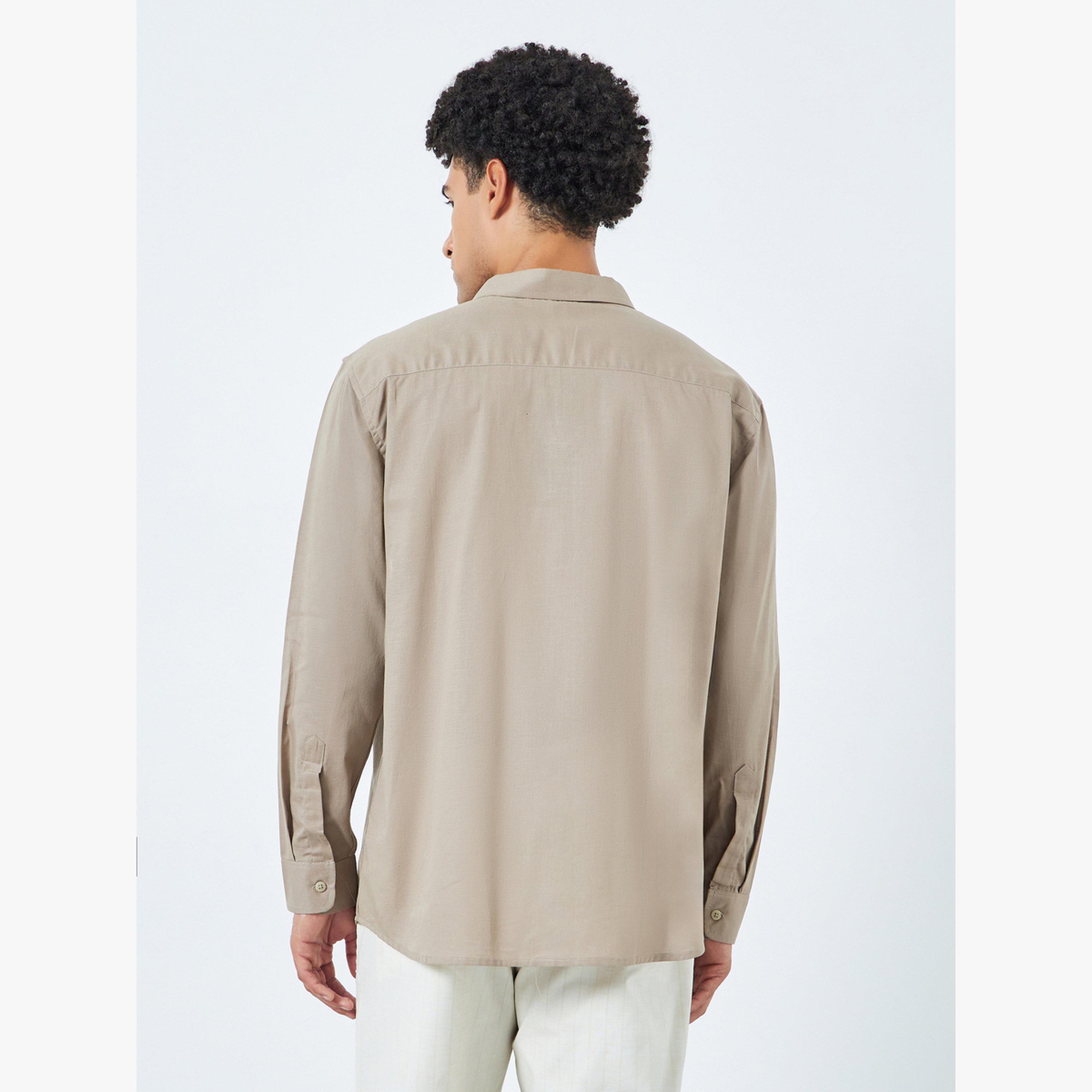 قميص كاجوال قطن بقصة مريحة للرجال-men-clothing-shirts-image-3