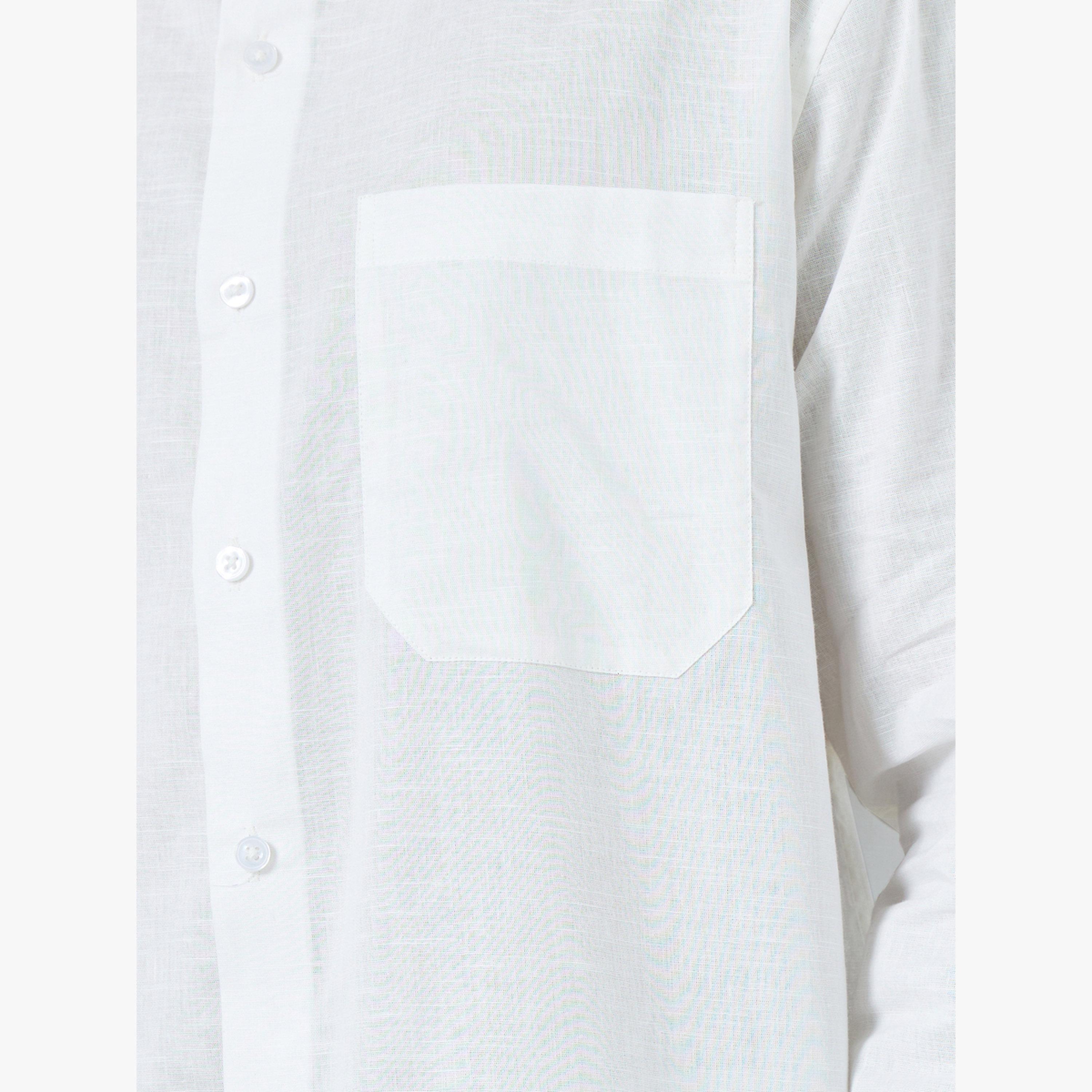 Styli Men White Cotton Relaxed Fit Casual Shirt-men-clothing-shirts-image-4