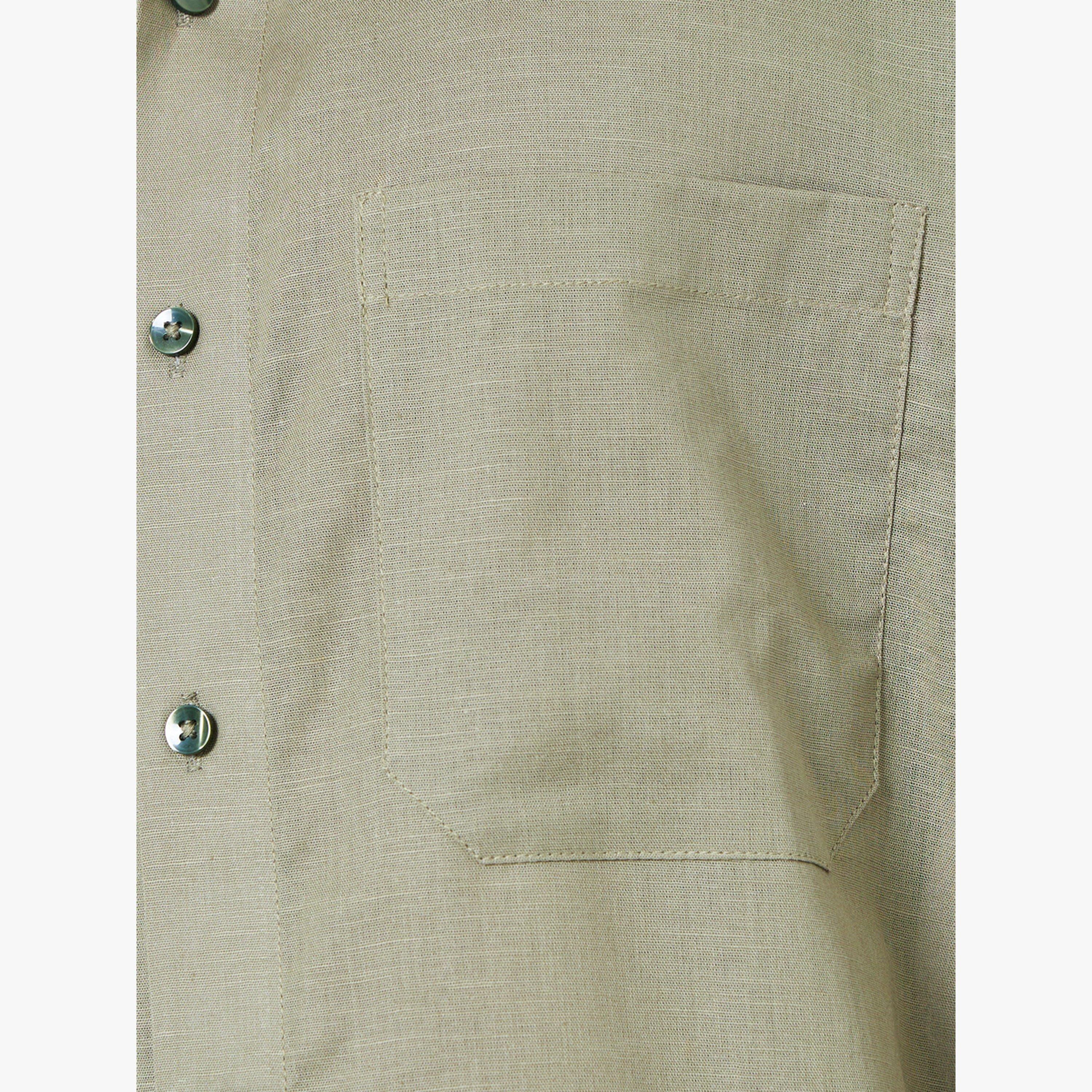 Styli Men Olive Cotton Relaxed Fit Casual Shirt-men-clothing-shirts-image-5