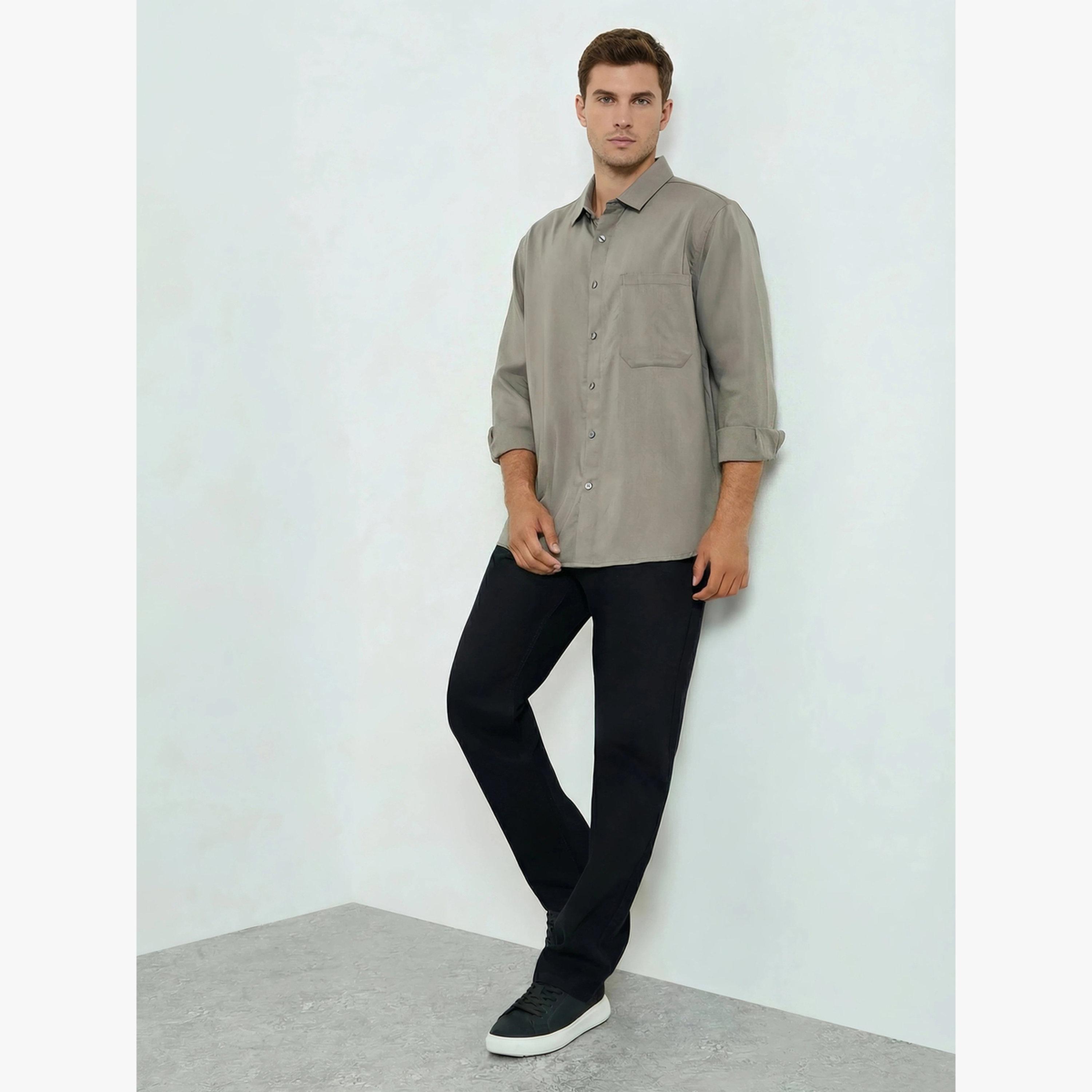 قميص سادة بقصة مريحة-men-clothing-shirts-image-2
