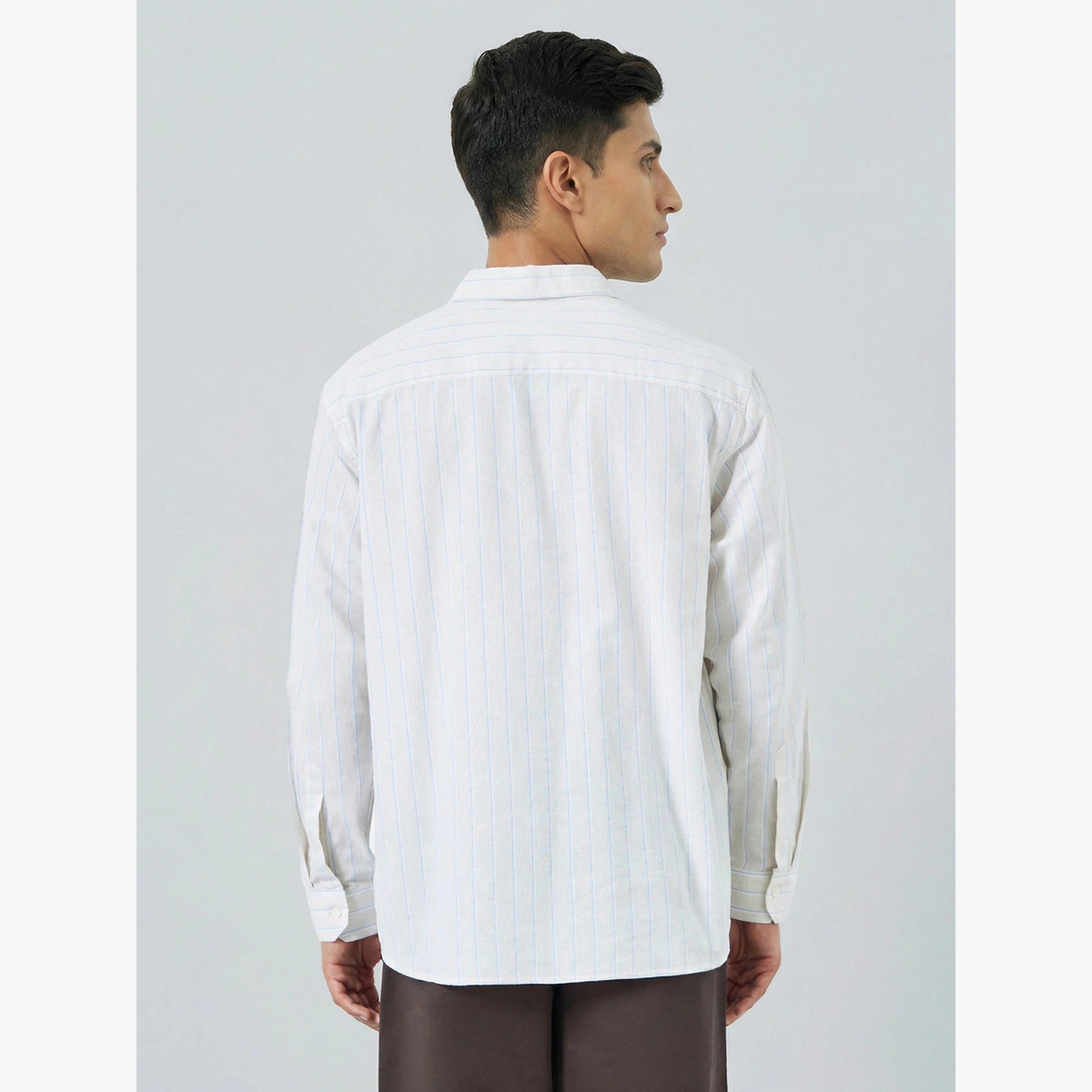 قميص قطن مخطط بقصة مريحة-men-clothing-shirts-image-4