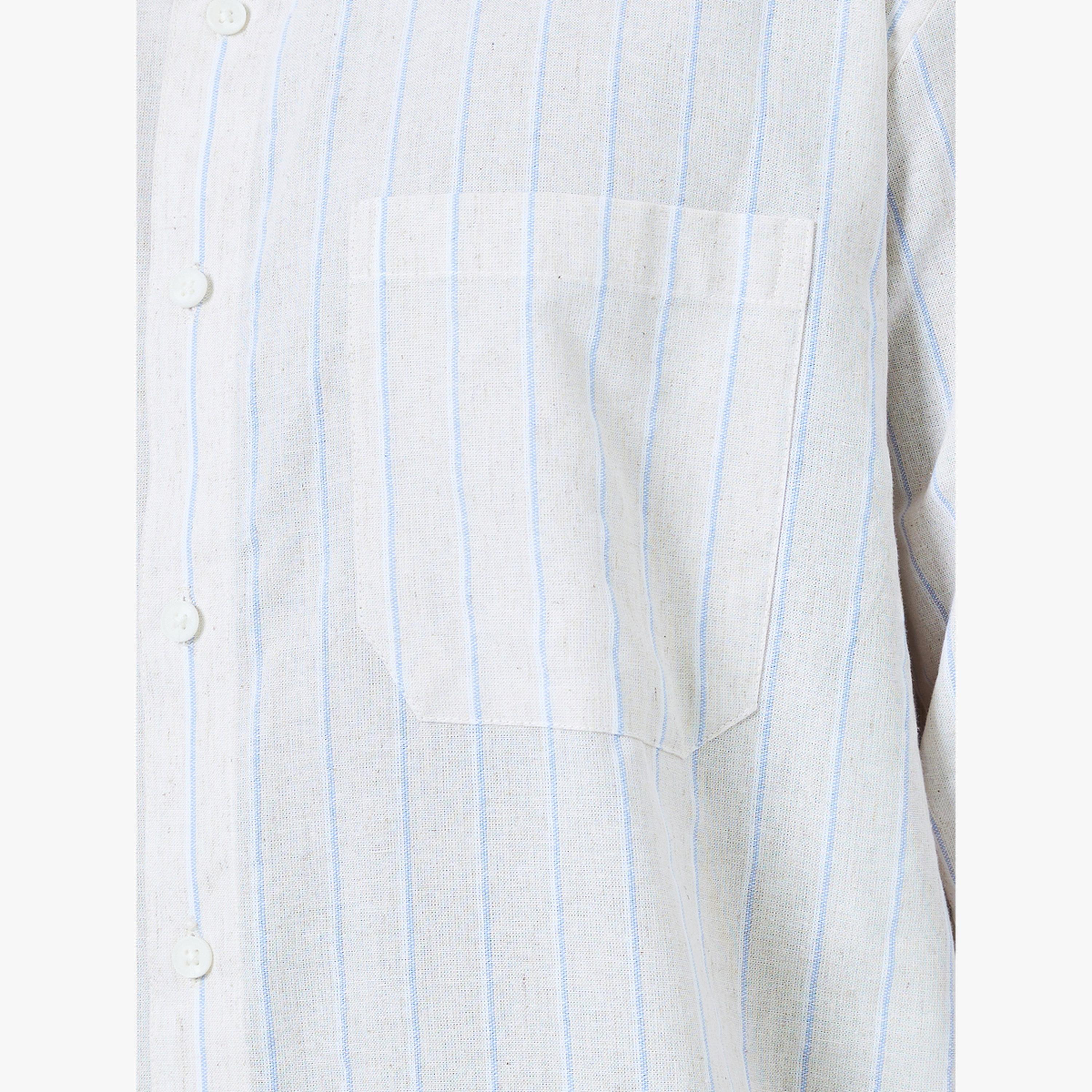 قميص قطن مخطط بقصة مريحة-men-clothing-shirts-image-5