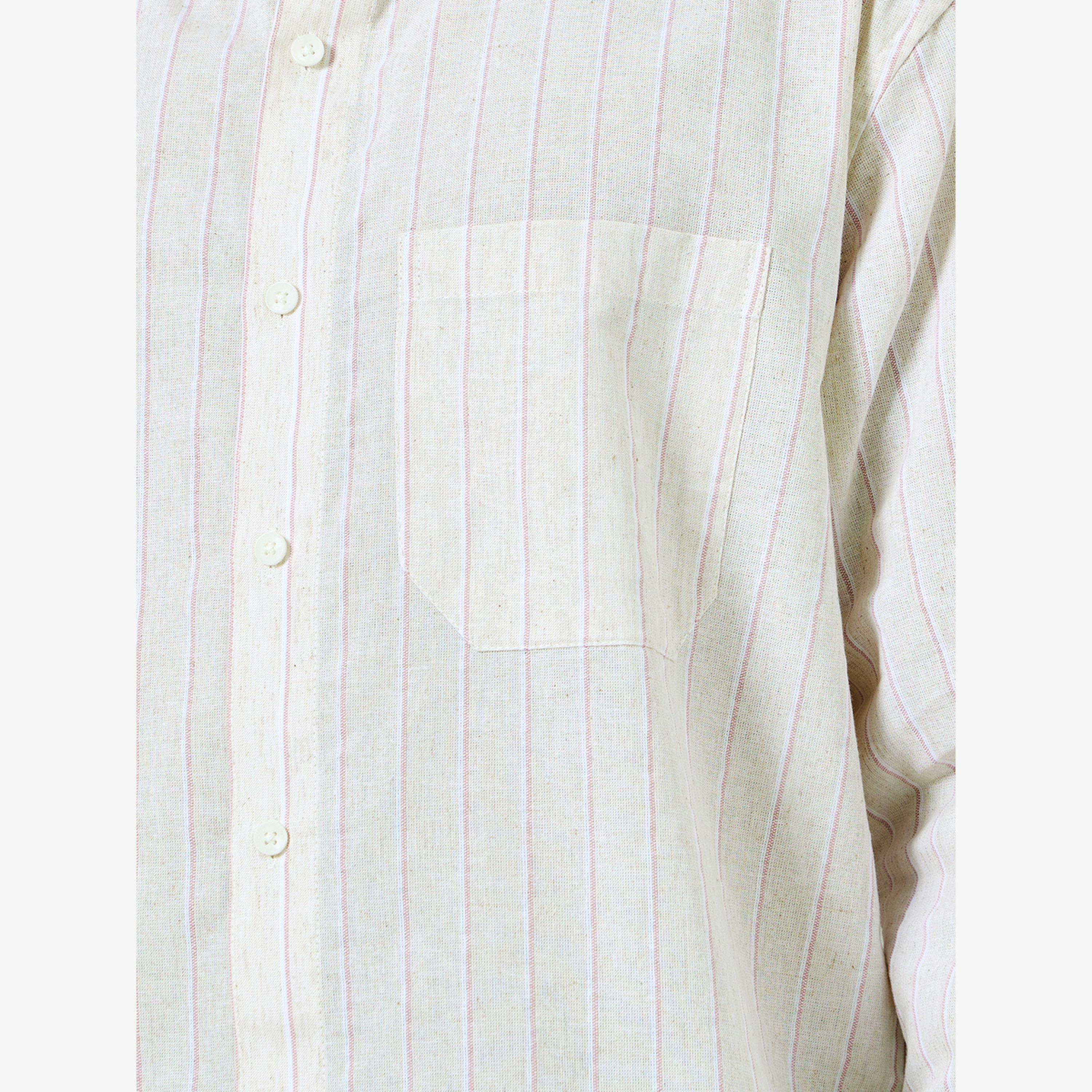قميص قطن مخطط بقصة مريحة للرجال-men-clothing-shirts-image-4