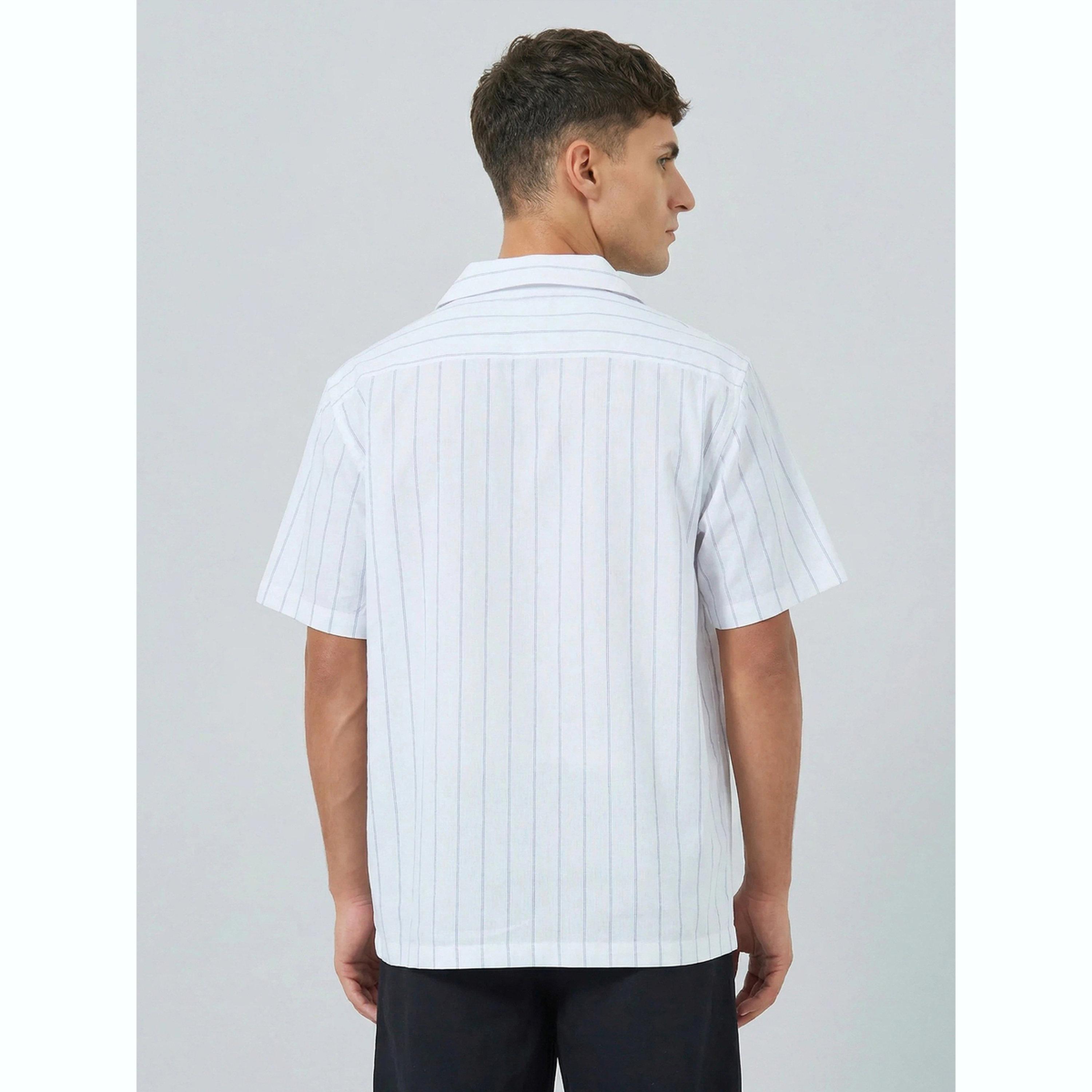 قميص كتان رجالي مخطط بياقة ريزورت-men-clothing-shirts-image-3