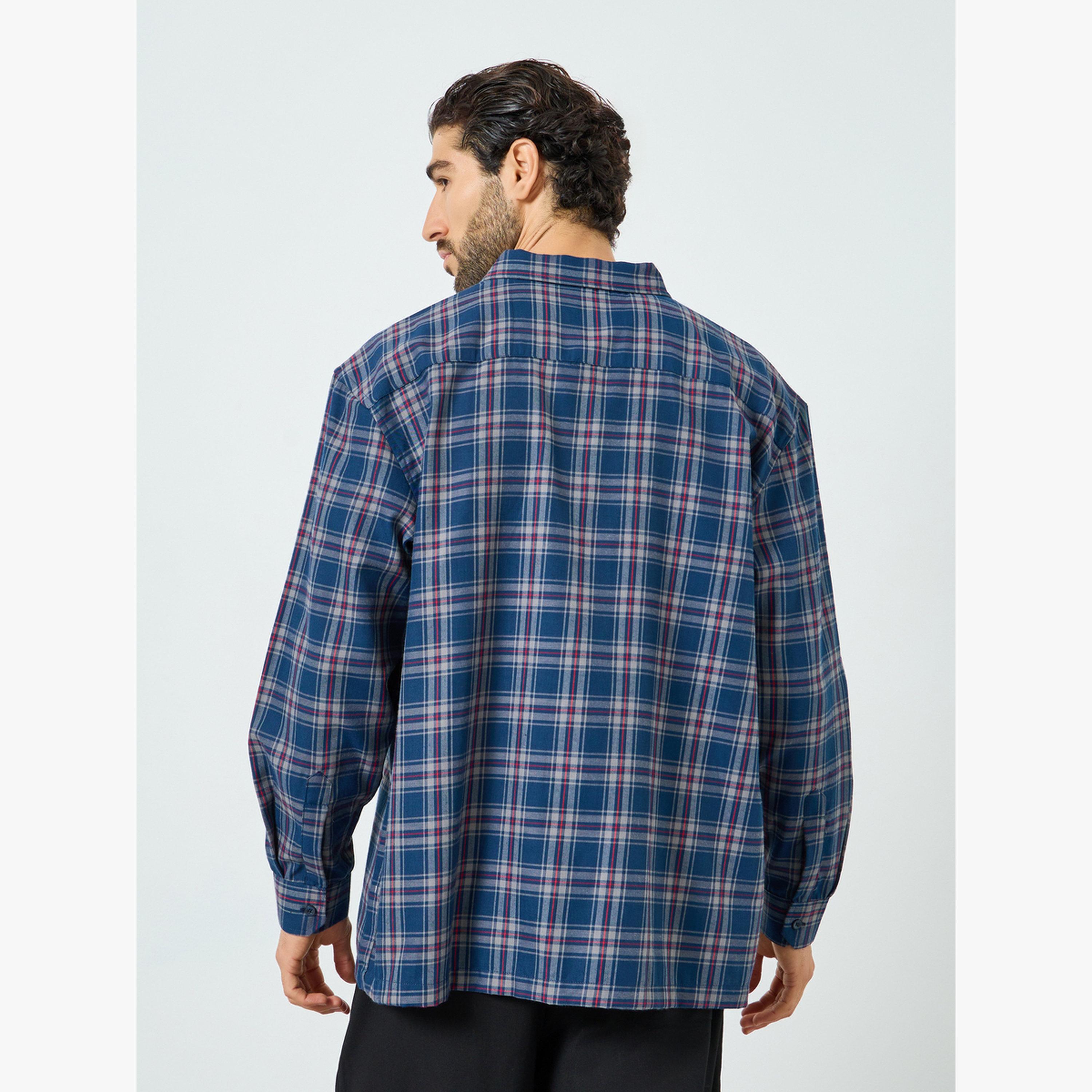 قميص قطن مربعات قصة واسعة للرجال-men-clothing-shirts-image-4