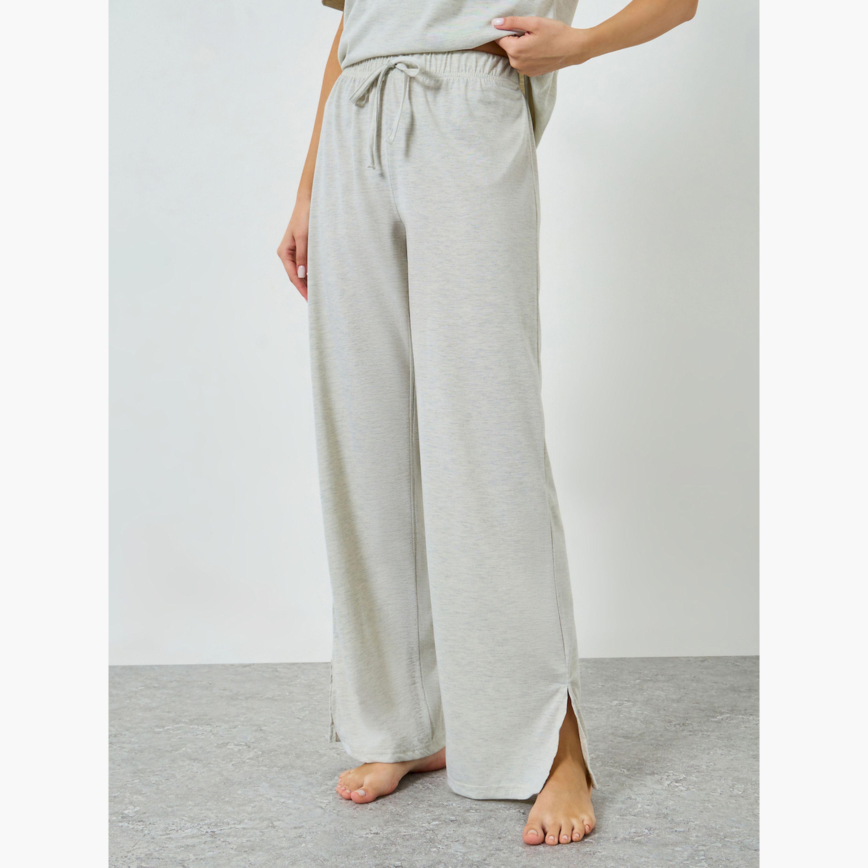 Styli Drop Shoulder Placket Rivet T-Shirt and Straight Pyjama Set-women-clothing-nightwear-pyjamas-longsets-image-4