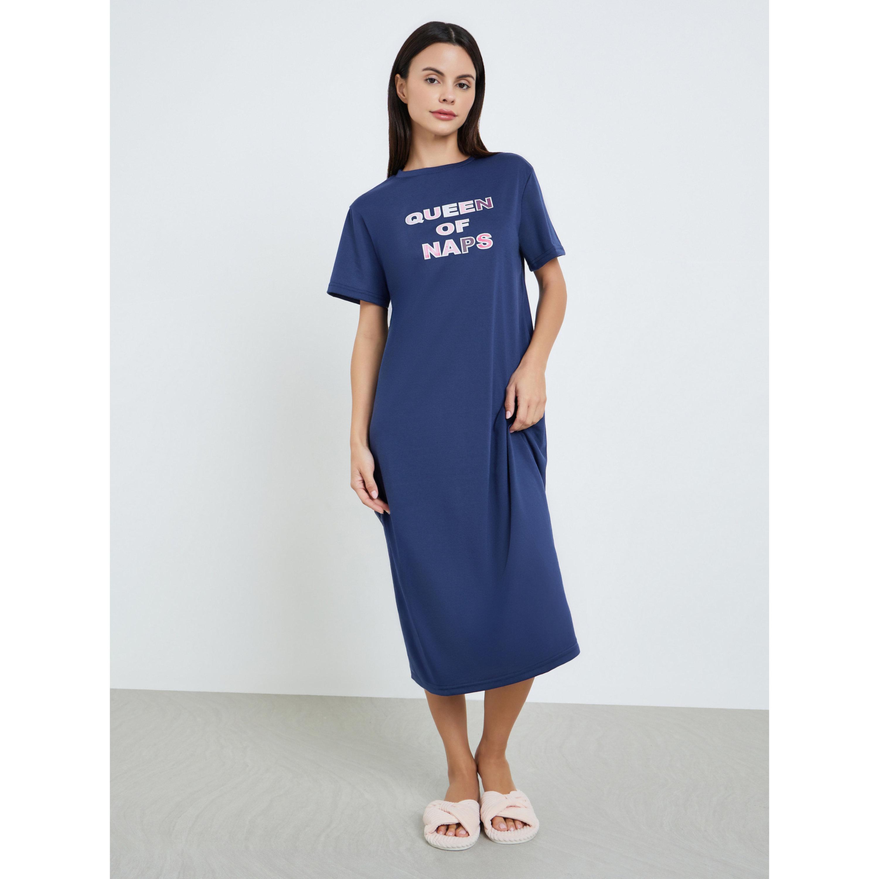 فستان ميدي بطبعة جرافيك للنساء-women-clothing-nightwear-nighties-image-1