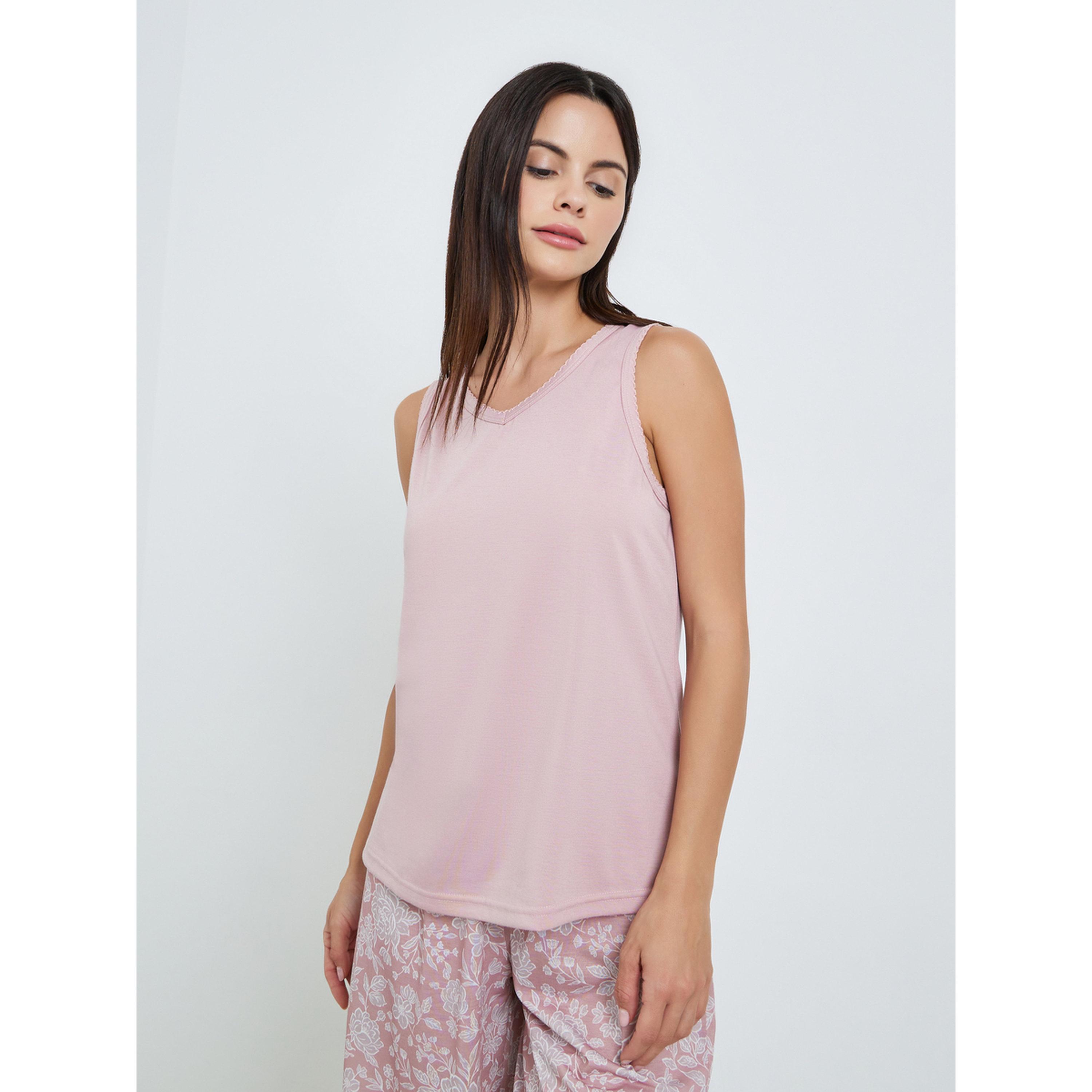طقم بيجاما من بنطال مطبوع وبلوزة بلا أكمام للنساء-women-clothing-nightwear-pyjamas-longsets-image-3