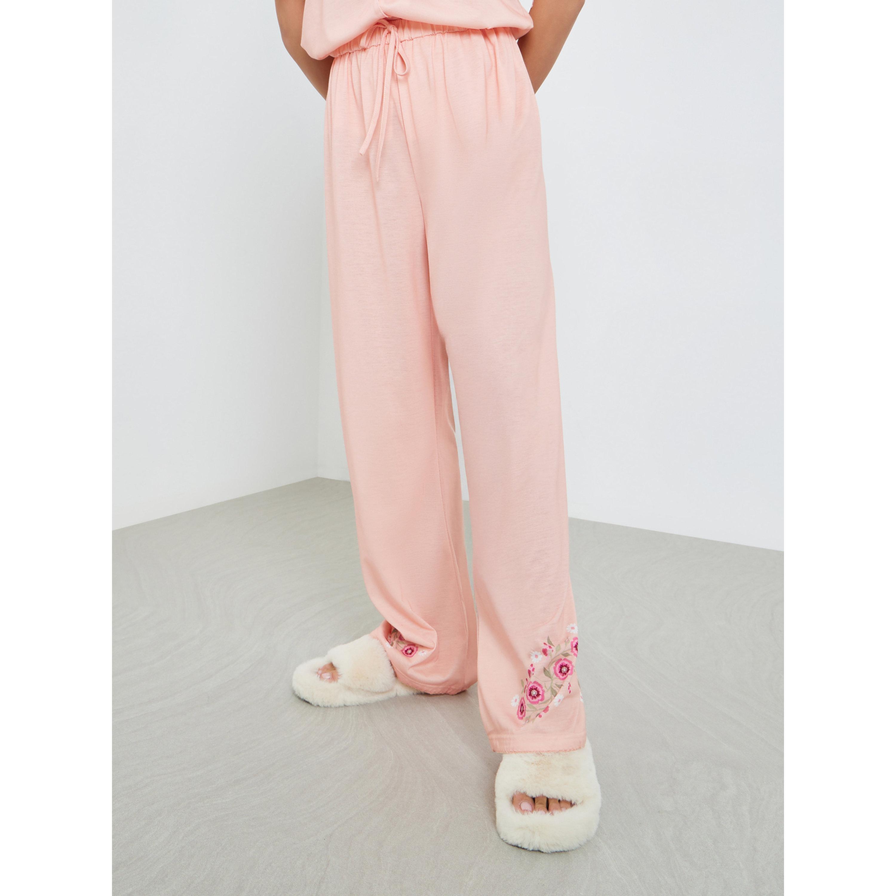 Styli Women Pink Floral Buttoned Shirt and Pyjama Set-women-clothing-nightwear-pyjamas-longsets-image-4
