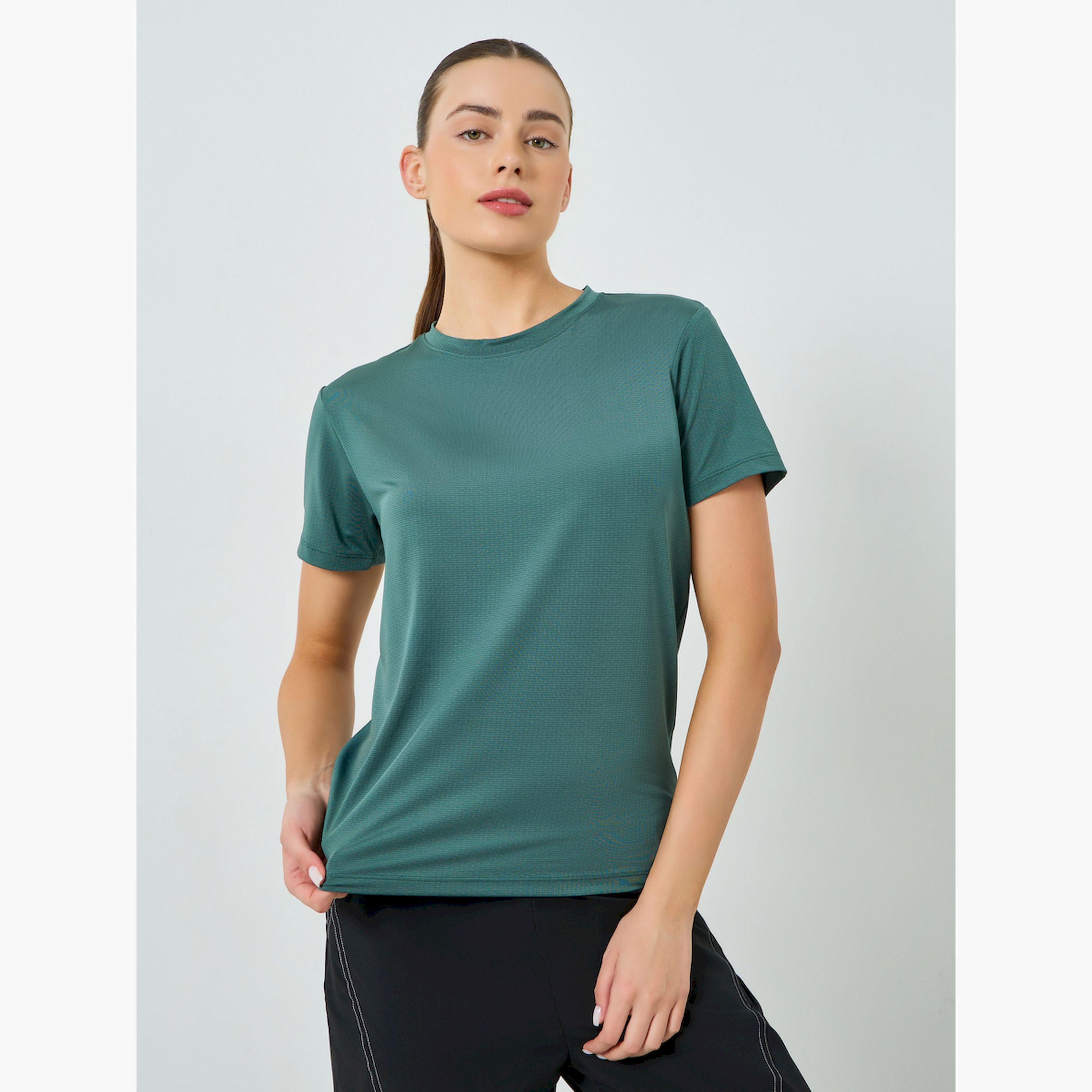 بلوزة قصيرة الأكمام بشرائط مزدوجة وظهر بارز الملمس-women-clothing-tshirts-image-1