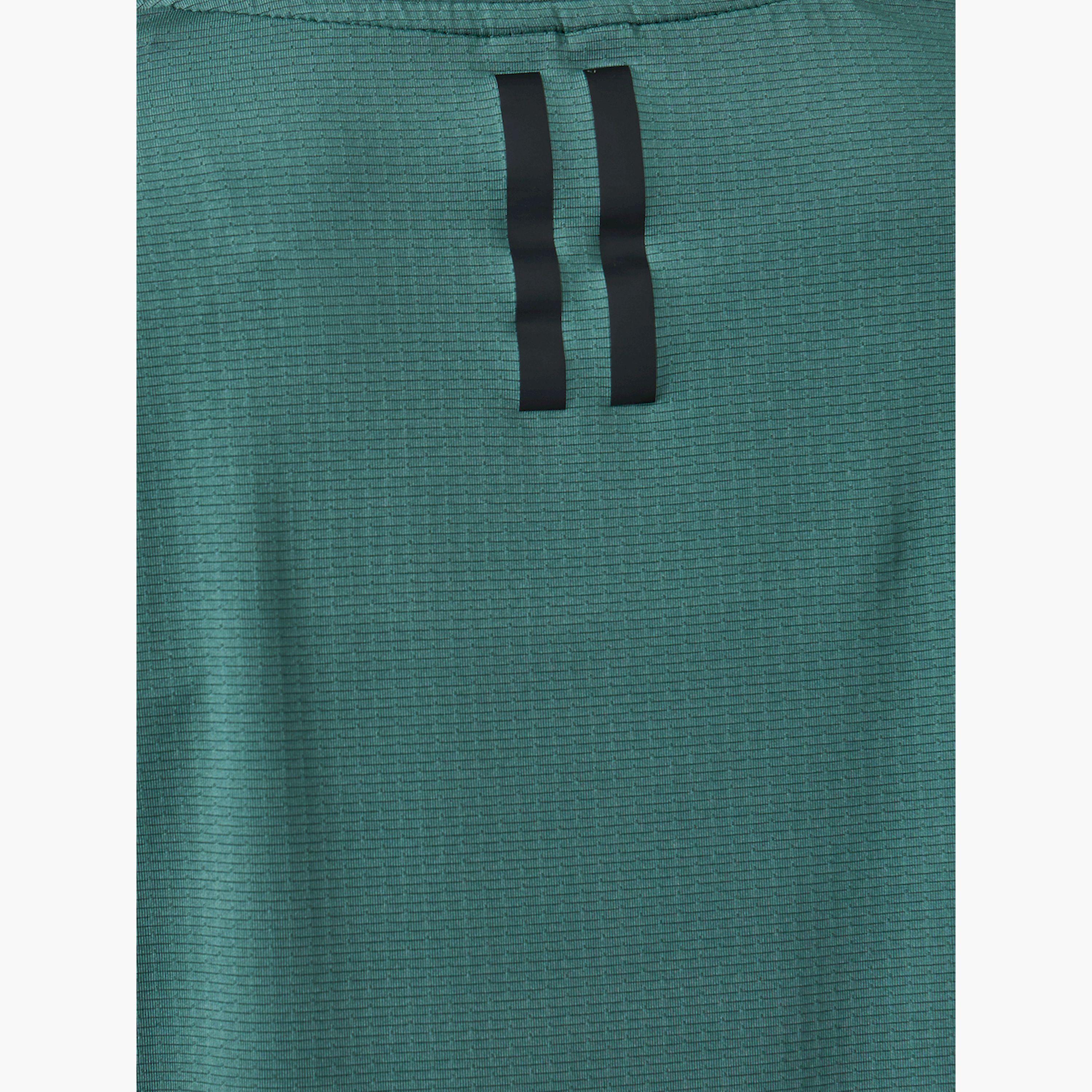 Styli Textured Back Dual Stripe Short Sleeve Top-women-clothing-tshirts-image-4