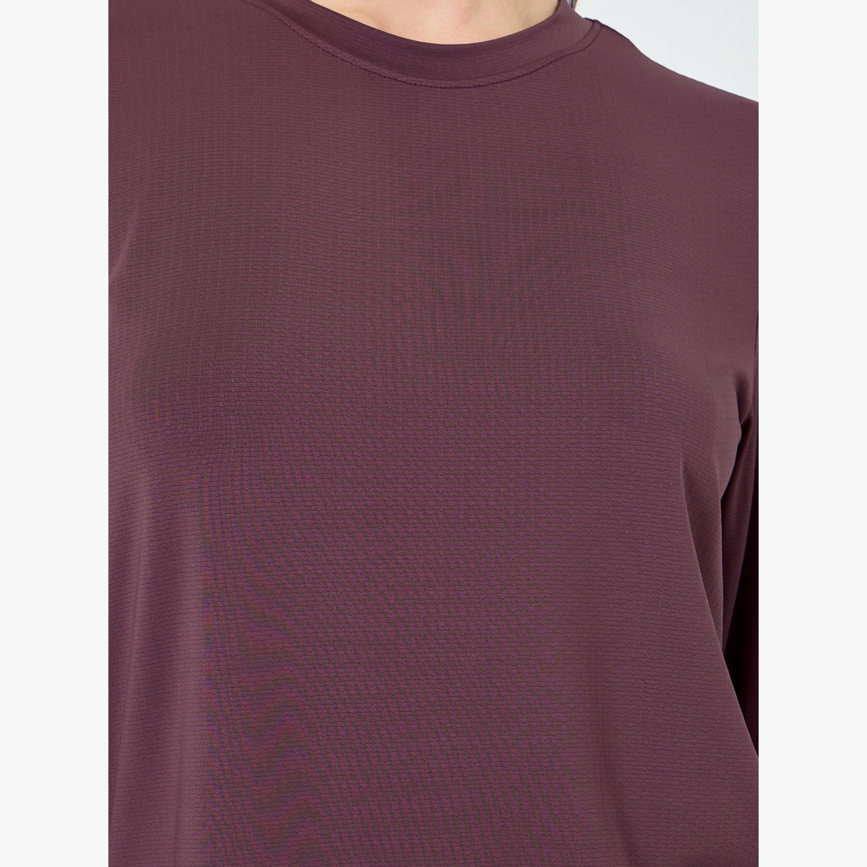 بلوزة بأكمام طويلة وخطوط مزدوجة وملمس بارز-women-clothing-tshirts-image-5
