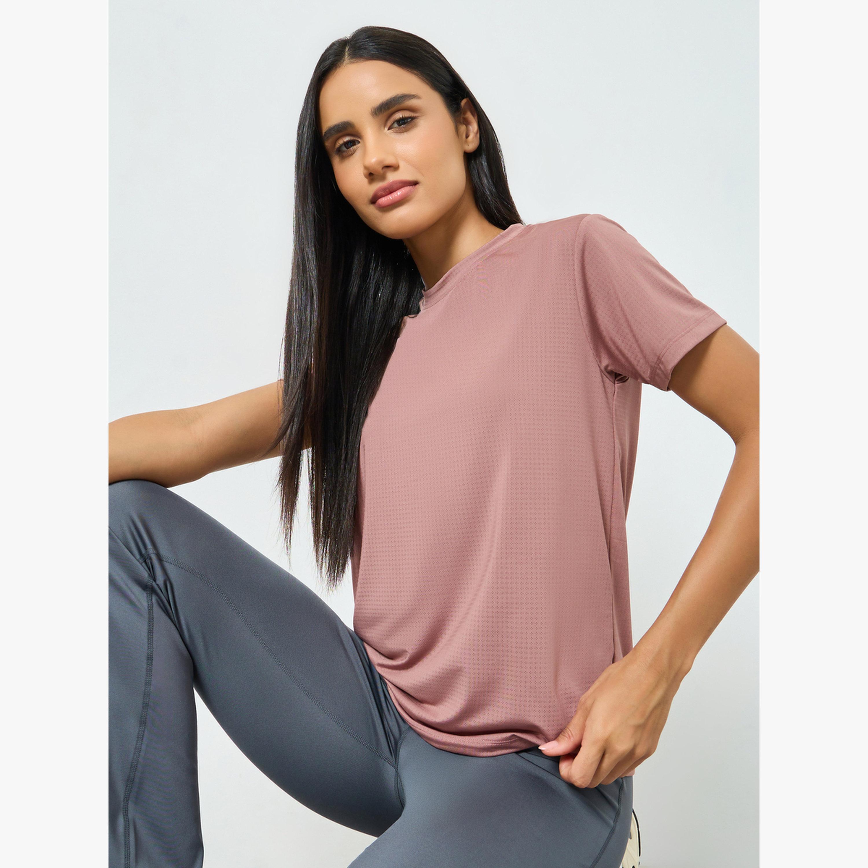 طقم بلوزة أساسية بأكمام قصيرة قطعتين-women-clothing-tshirts-image-4