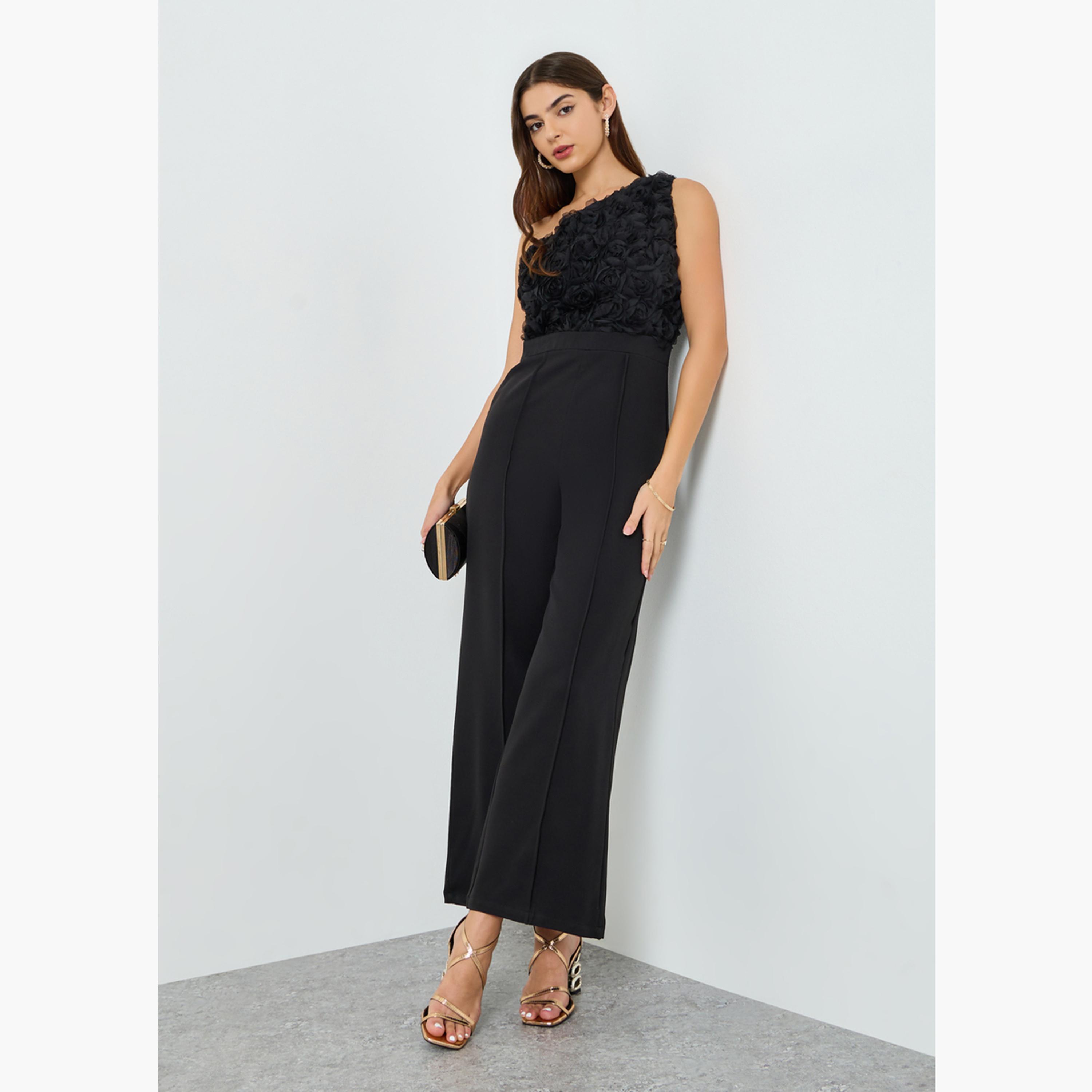 جمبسوت بكتف واحد وأرجل واسعة للنساء-women-clothing-dresses-image-1