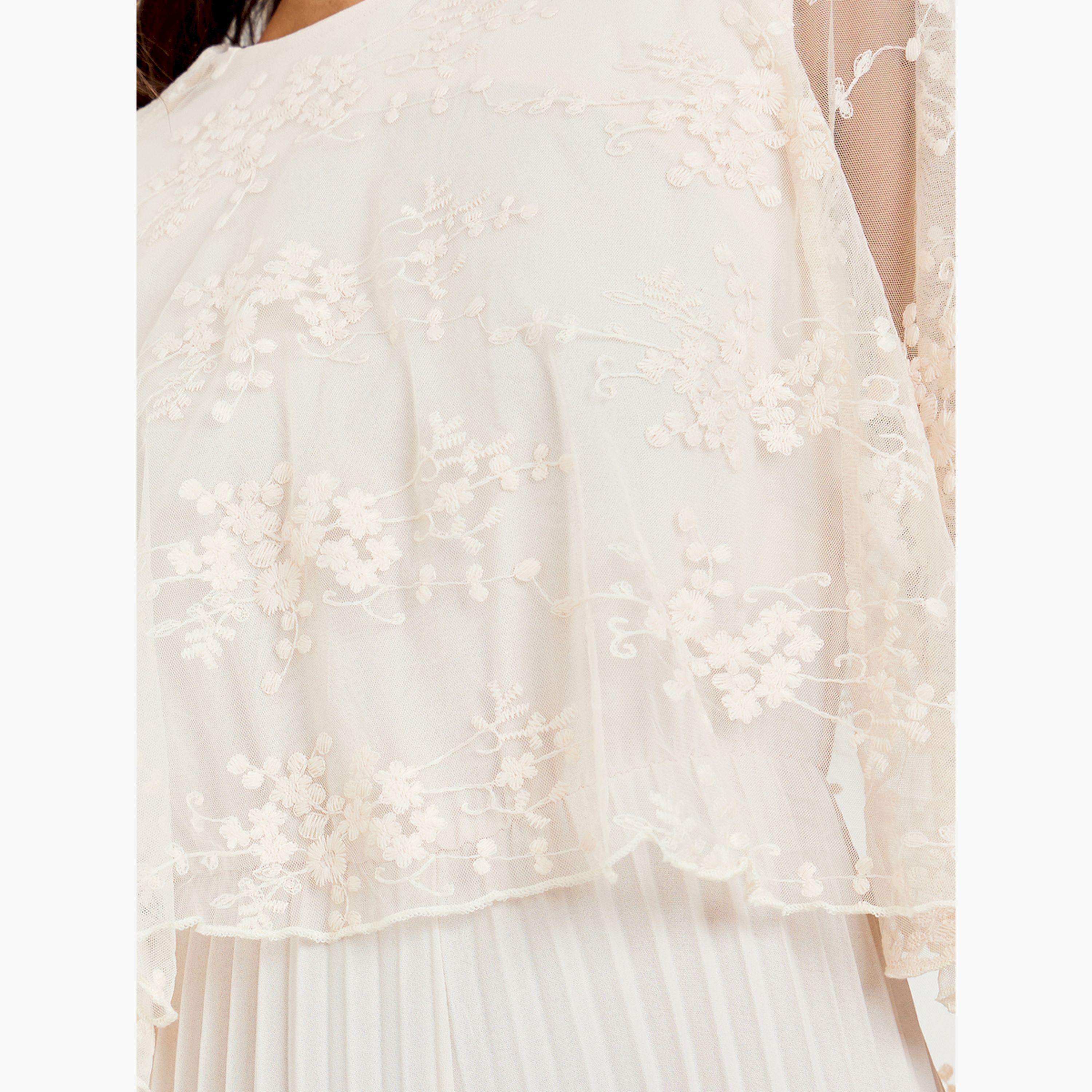 Styli Cream Cape Sleeve Wide Leg Pleated Jumpsuit-women-clothing-jumpsuits-image-5
